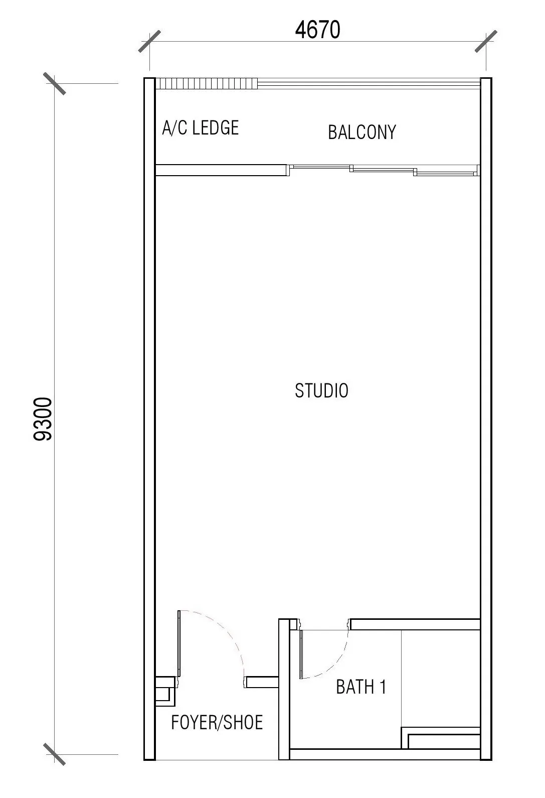 KSL Residences 2 studio floor plan, Kangkar Tebrau, Johor Bahru