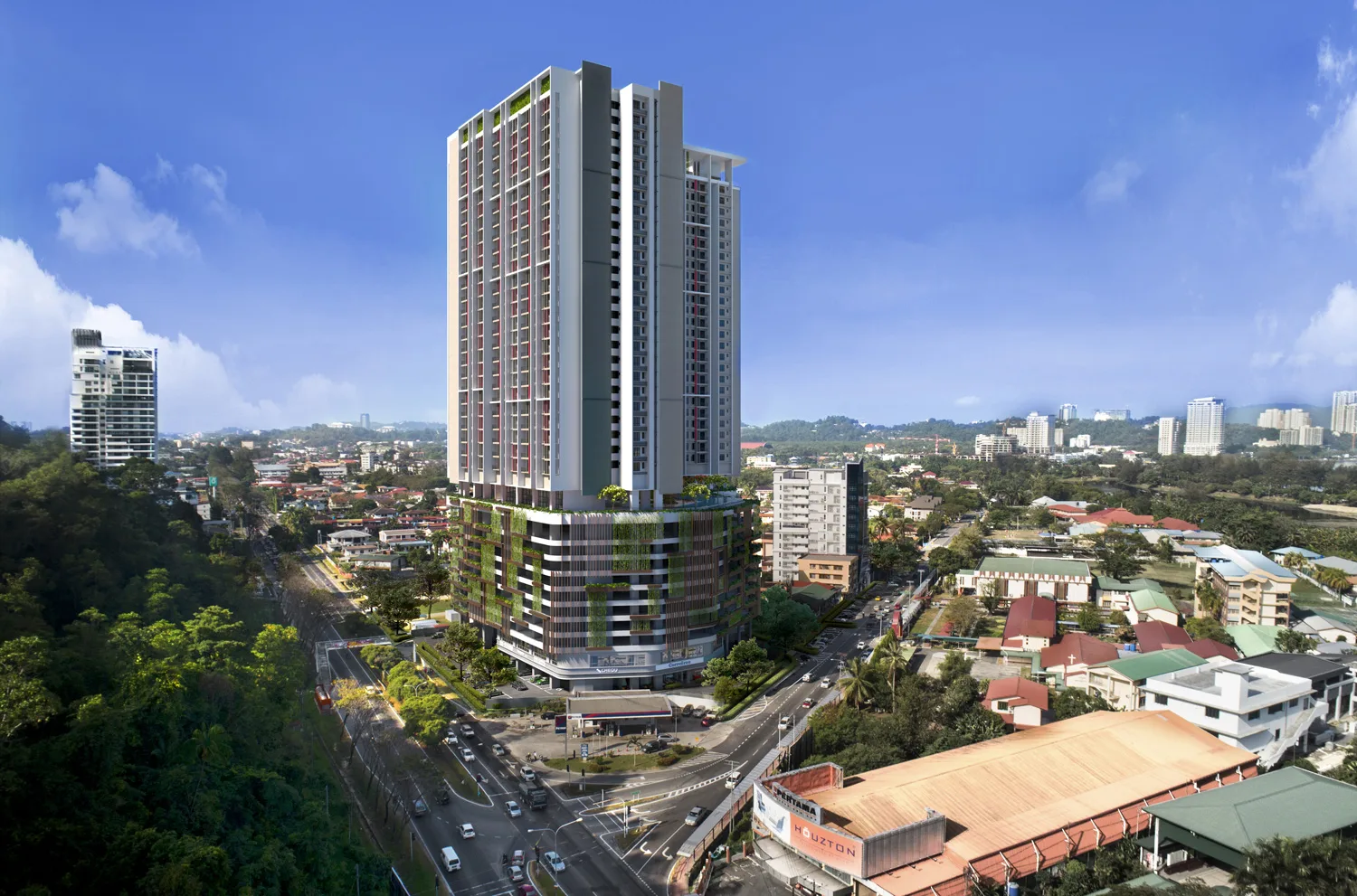 沙巴亚庇 里卡士 Jalan Teluk Likas LikasVue 外观效果图