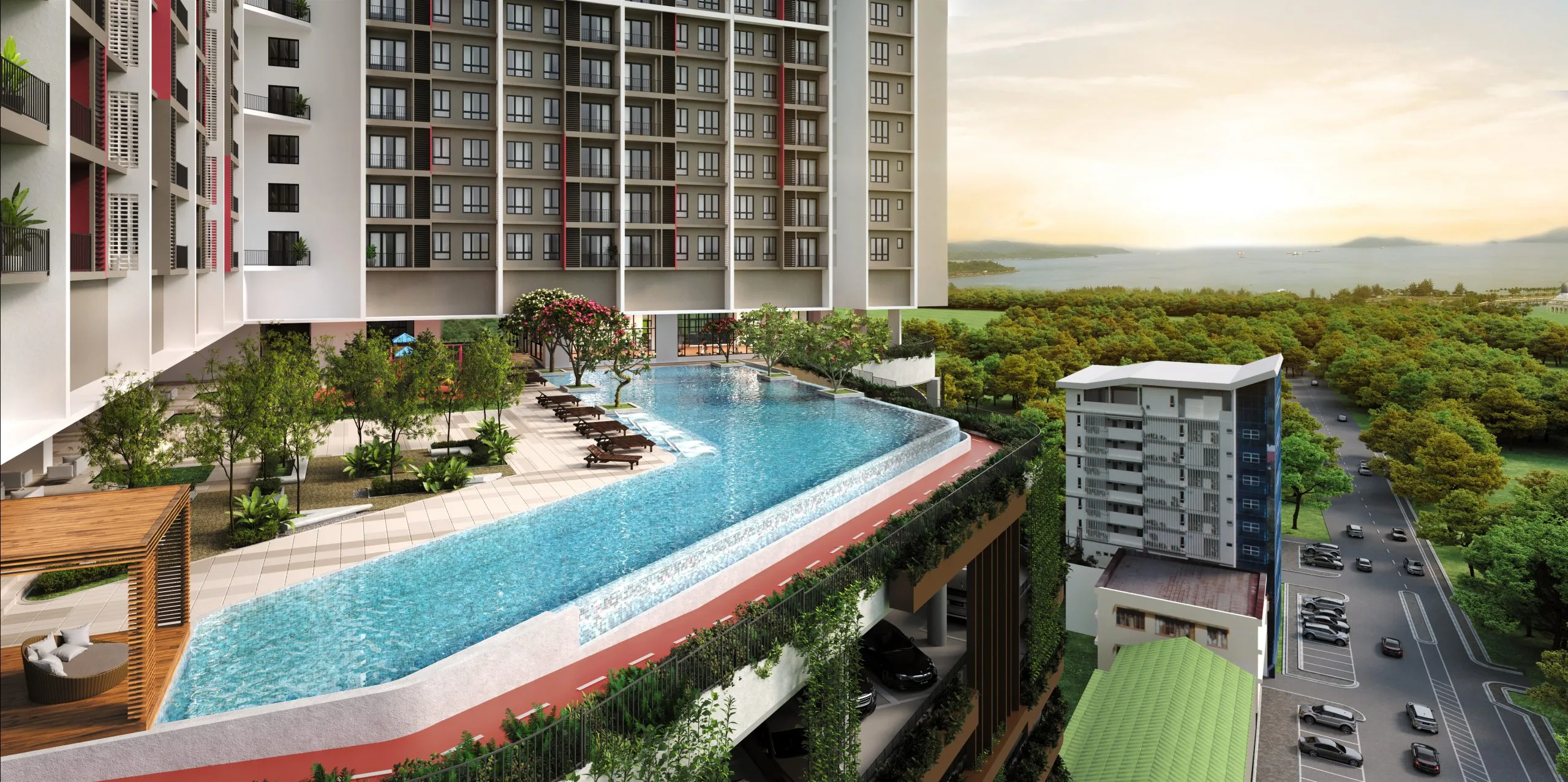 沙巴亚庇 里卡士 Jalan Teluk Likas LikasVue 设施平台效果图