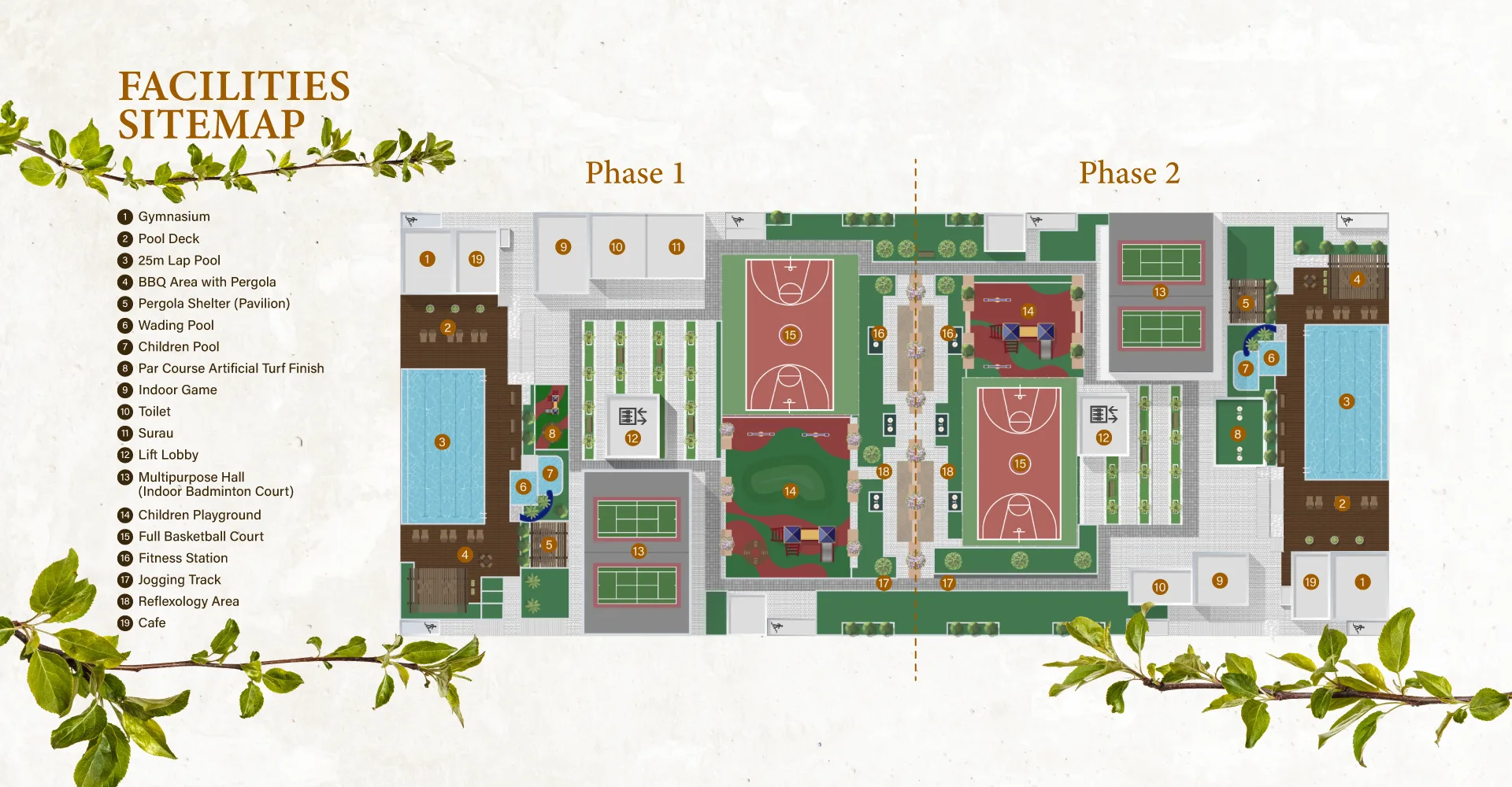 Pinegate Residency 设施平面图,Kota Puteri 马赛