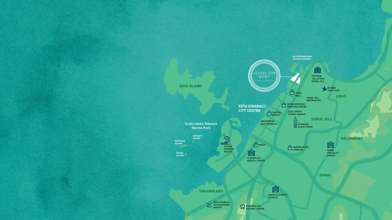 Developer location map at Q Suites @ Jesselton Quay, Jalan Tun Fuad Stephens, Kota Kinabalu, Sabah