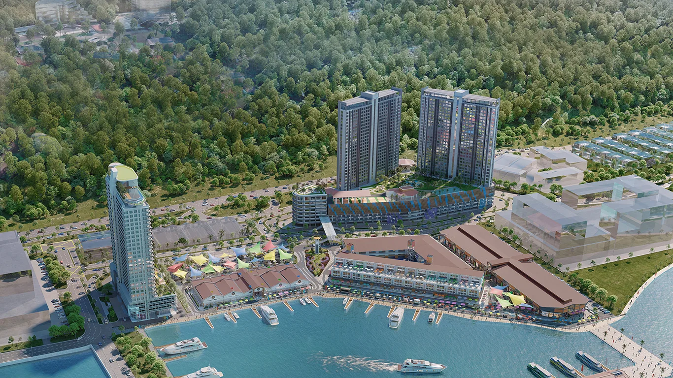 Rendering of the development at Q Suites @ Jesselton Quay, Jalan Tun Fuad Stephens, Kota Kinabalu, Sabah