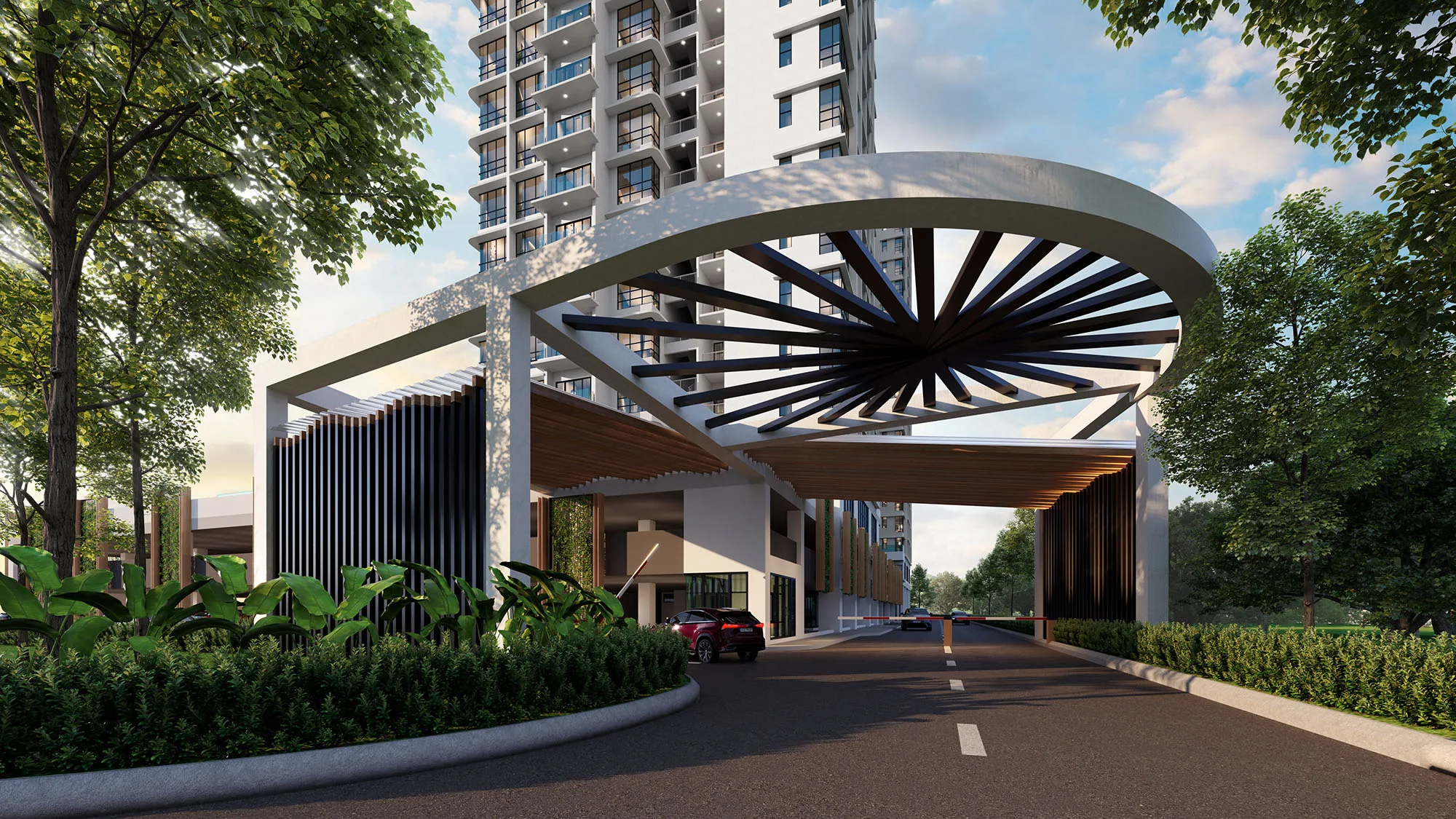 Entrance, artist’s impression at Rise Residences, Kepayan, Penampang, Sabah