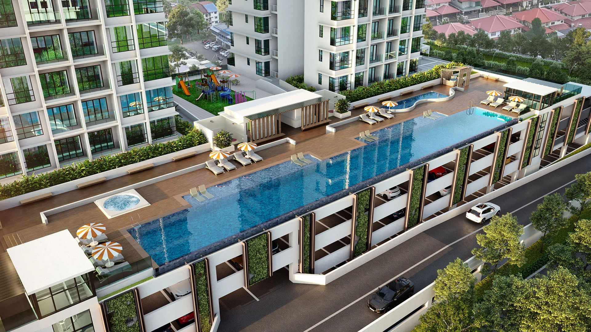Lifestyle podium, artist’s impression at Rise Residences, Kepayan, Penampang, Sabah