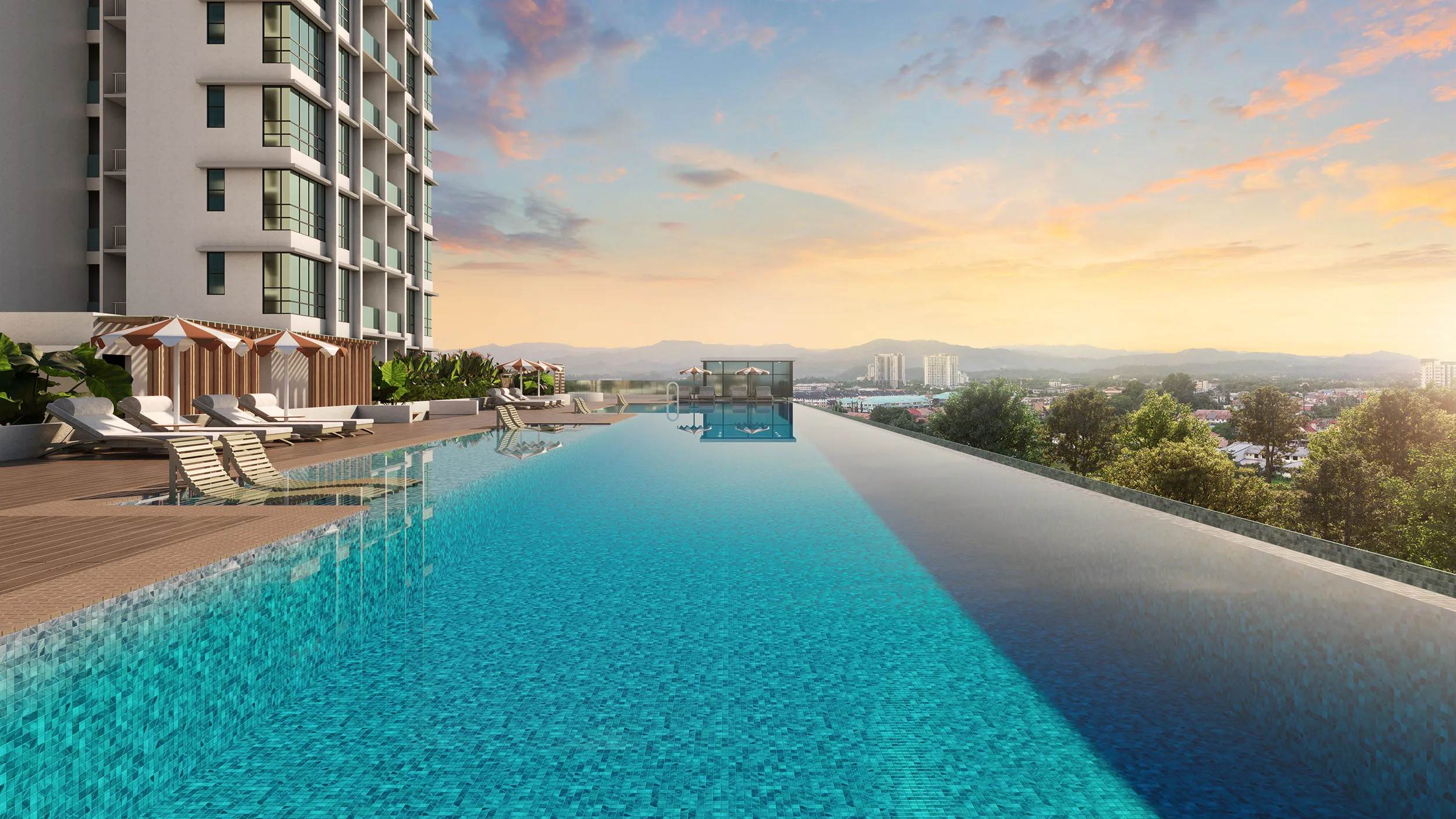 Pool, artist’s impression at Rise Residences, Kepayan, Penampang, Sabah