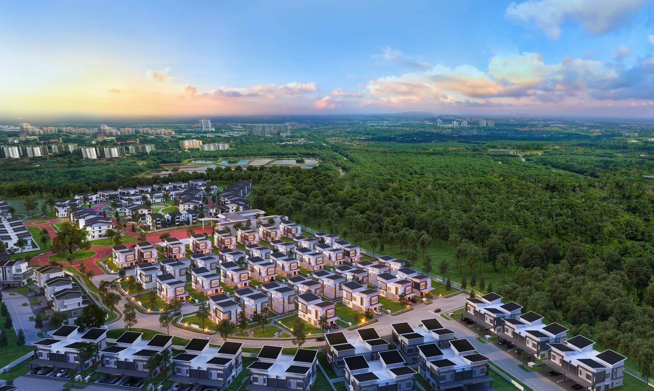 Sunway Lenang Heights aerial view of the full site, Johor Bahru