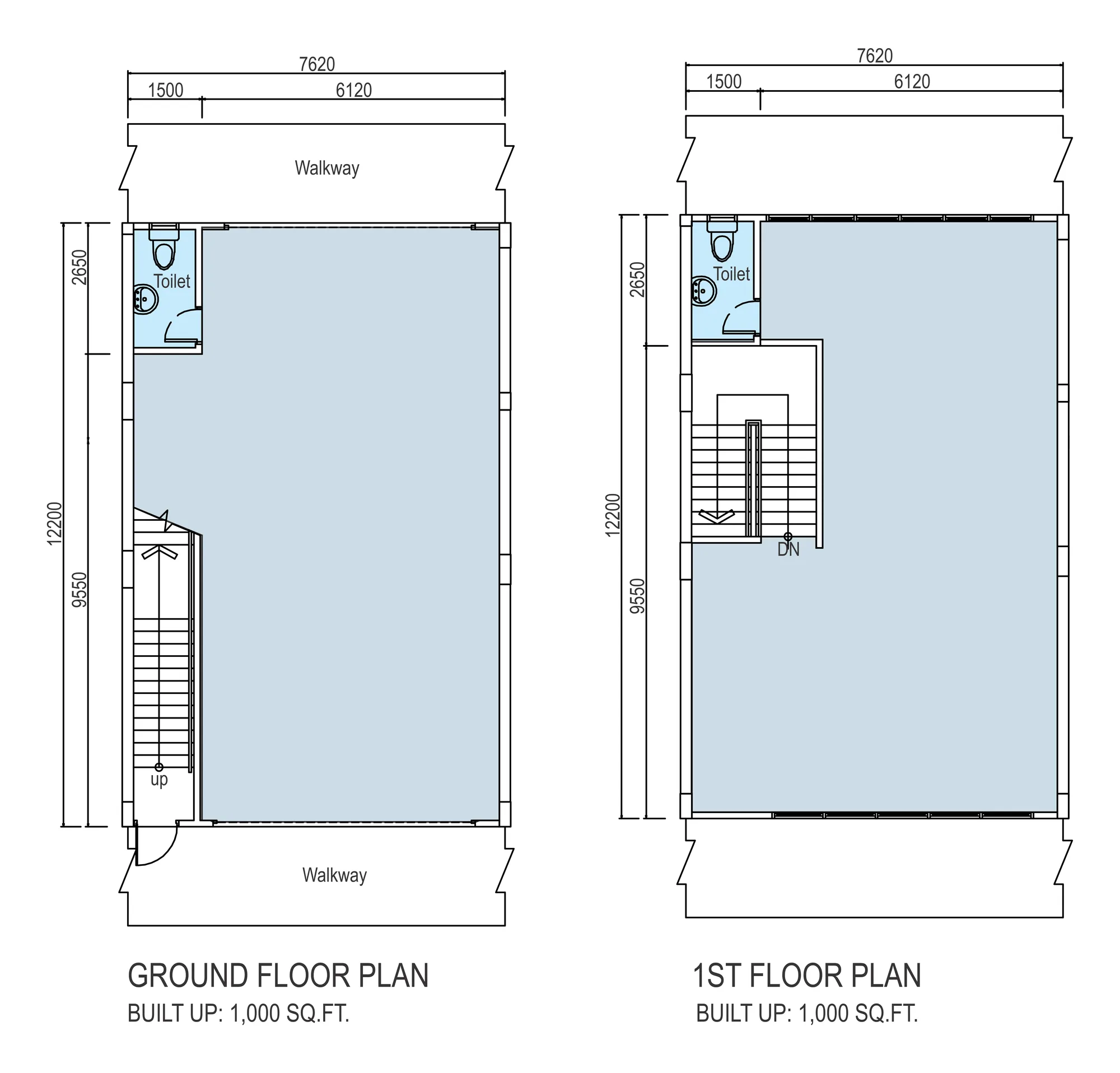 Bandar Putra intermediate shop office floor plan 25 x 40 ft at Taman Flamingo, Menggatal, Kota Kinabalu, Sabah