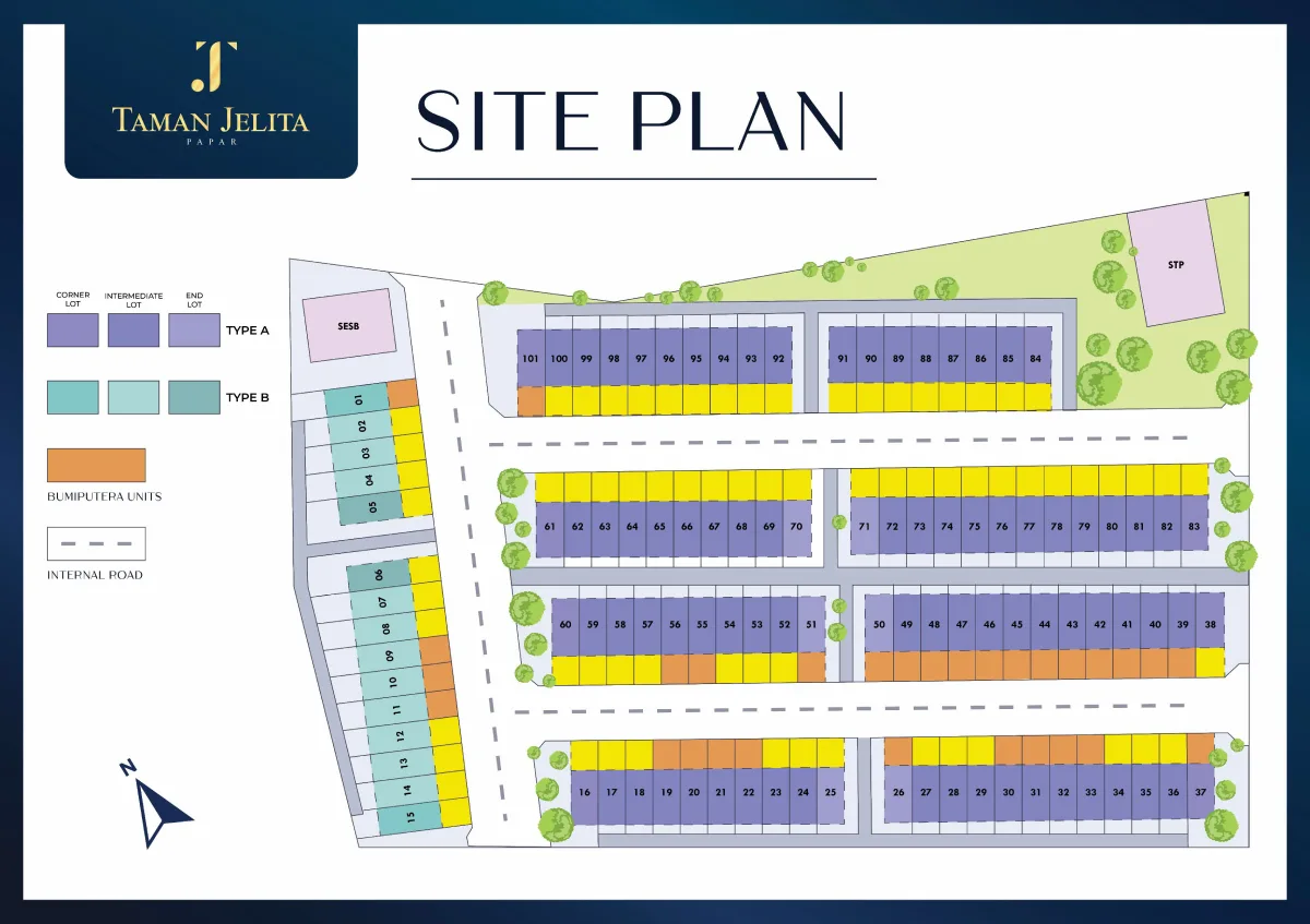 Site plan, from the developer at Taman Jelita, Jalan Bambangan, Papar, Sabah