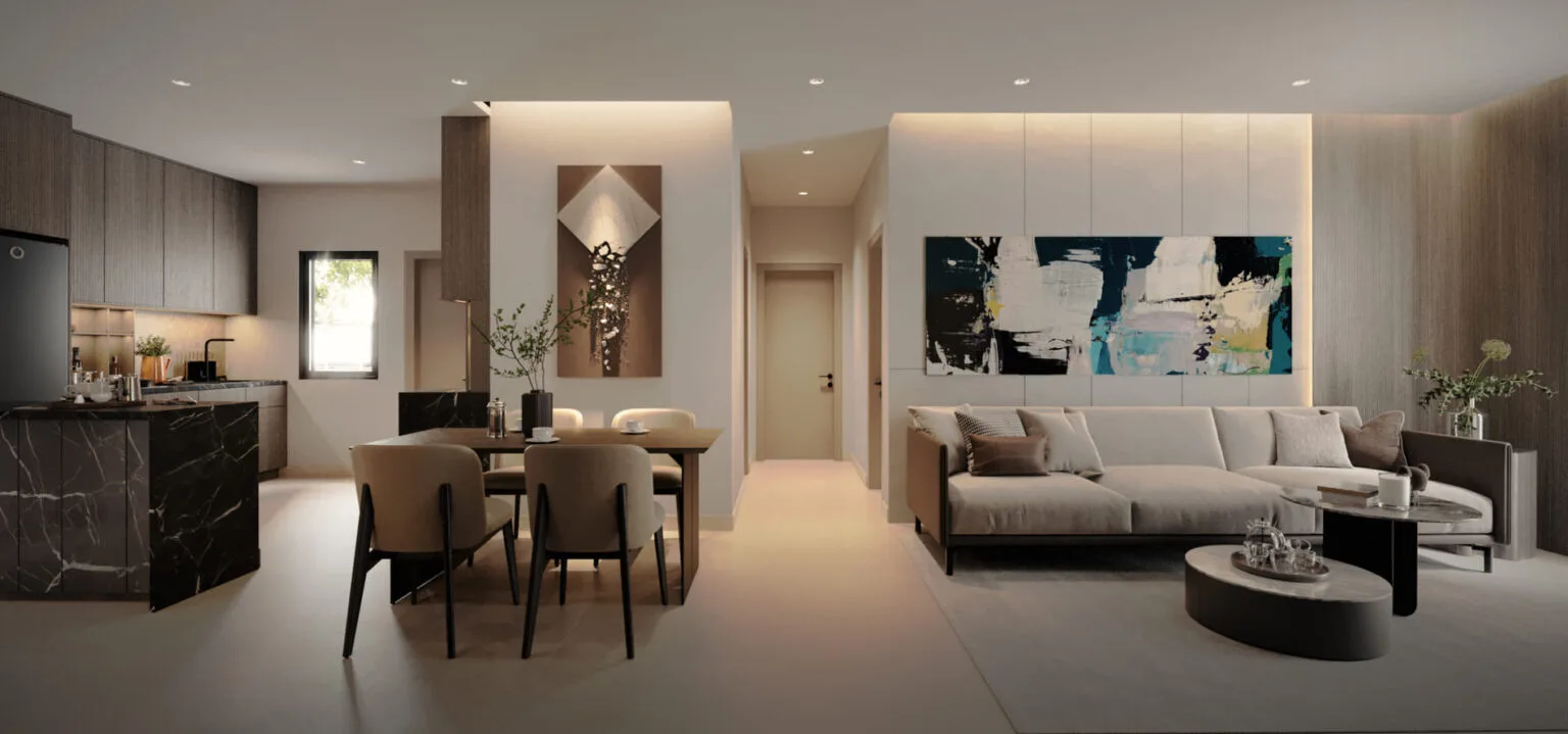 Artist’s impression of a Type D living area at The Logg Shorea Tower, Luyang, Kota Kinabalu, Sabah