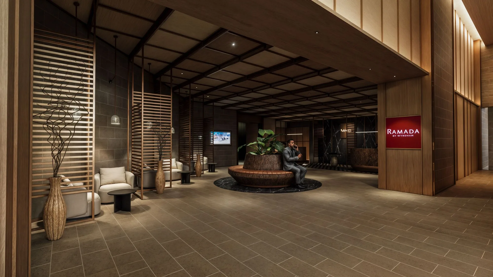Artist’s impression of the Ramada by Wyndham lobby lounge, from the hotel brochure at 88 Avenue, Kepayan, Kota Kinabalu, Sabah
