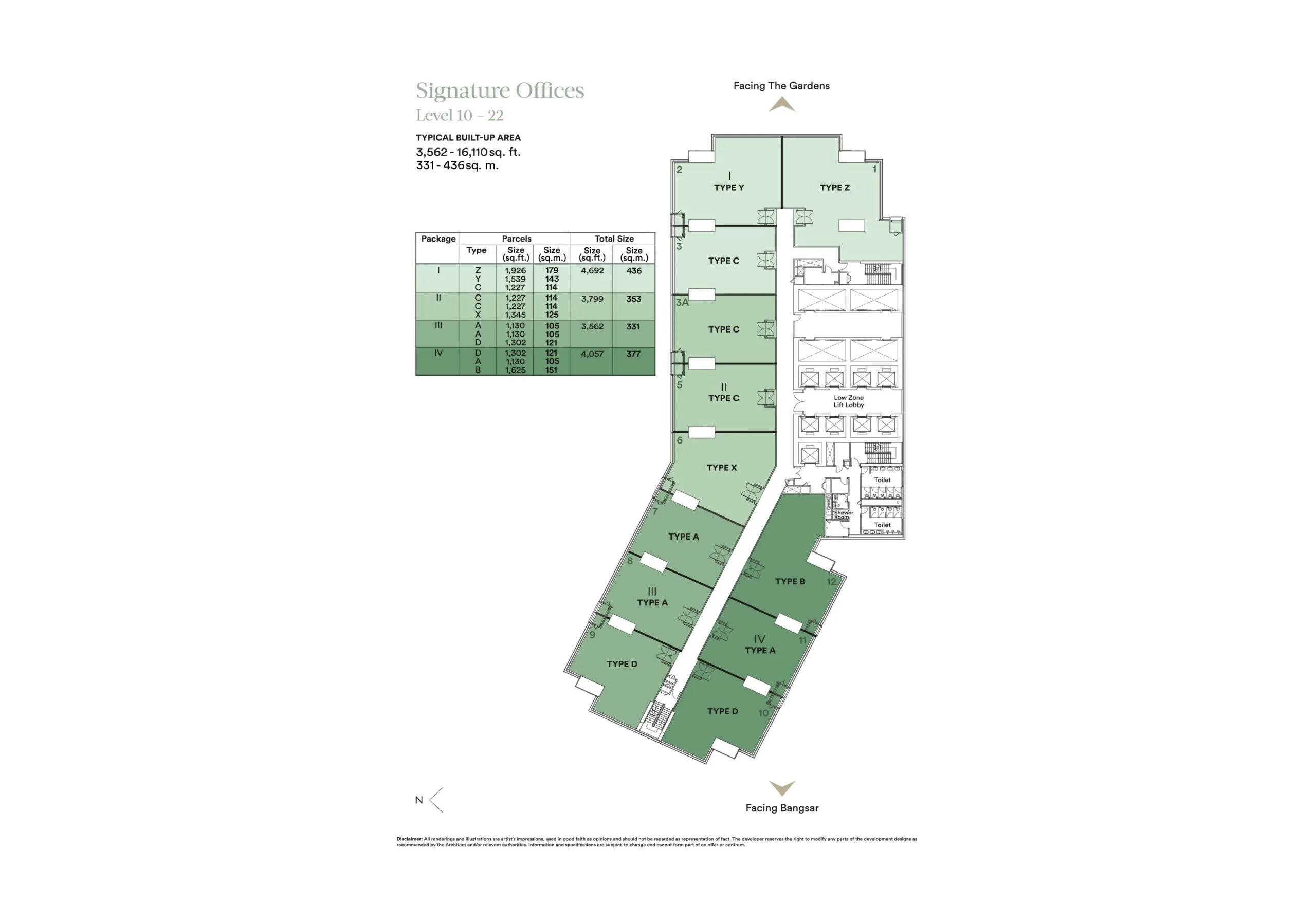 Signature Offices floor plan at Aspire Tower (Mercu Aspire) by KL Eco City Sdn Bhd, KL Eco City, Pantai Baru, Daerah Kuala Lumpur, Kuala Lumpur, WP Kuala Lumpur