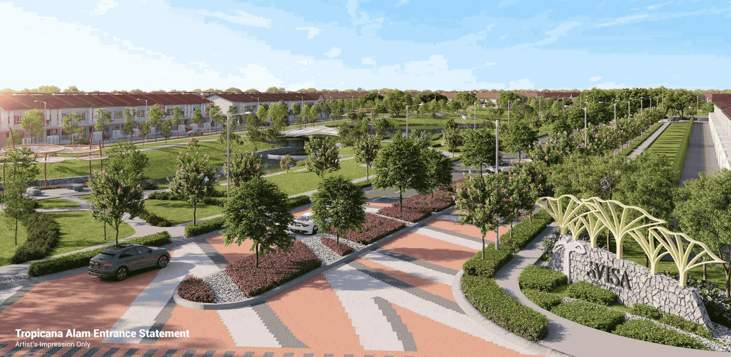 Entrance statement, Avisa Residences @ Tropicana Alam, Puncak Alam, Selangor. Artist's impression only.