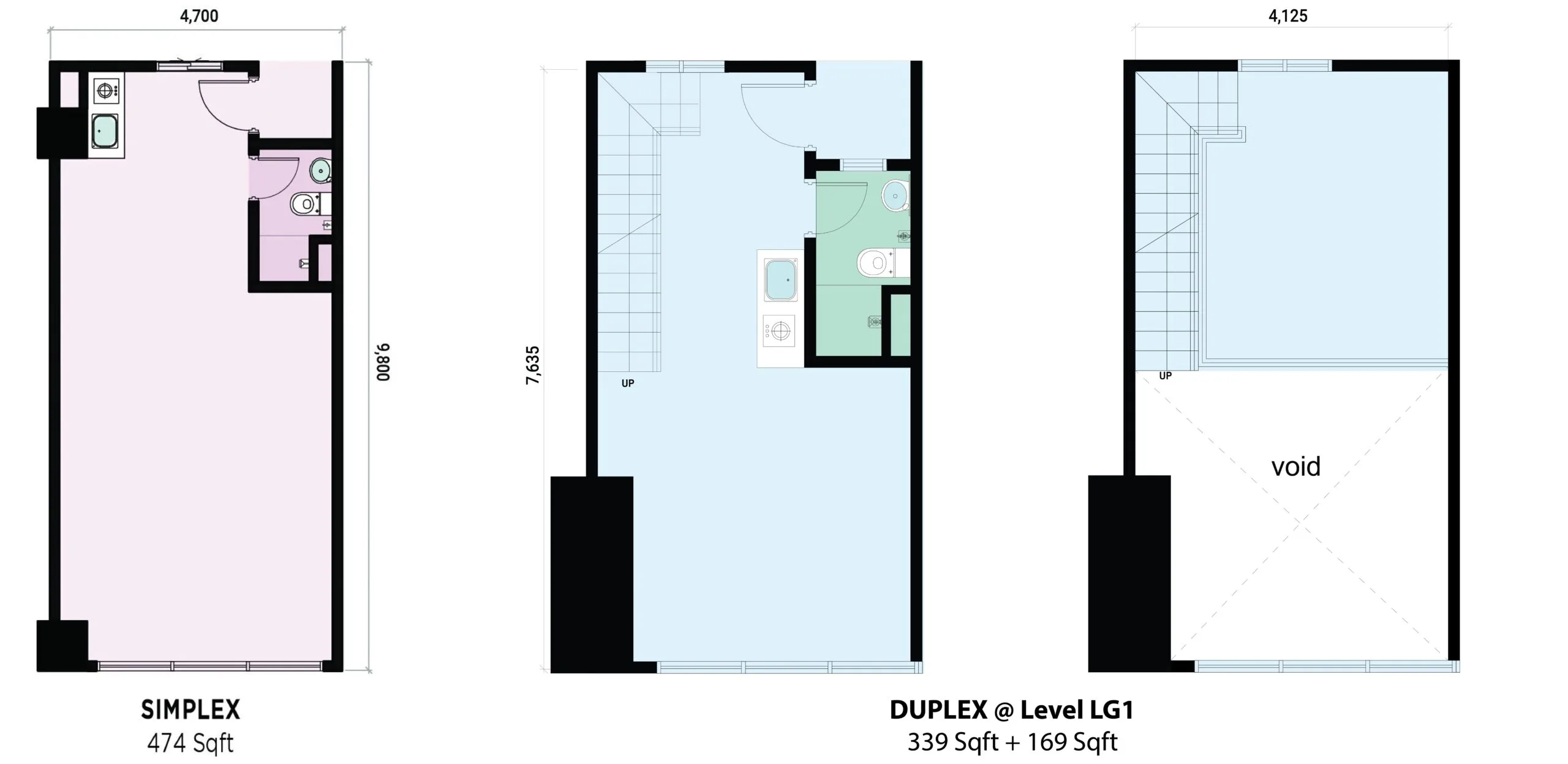 Colonial Infinite @ edumetro, Subang Jaya — duplex office suite layout plan as published by the developer; no built-up area is published for any unit type
