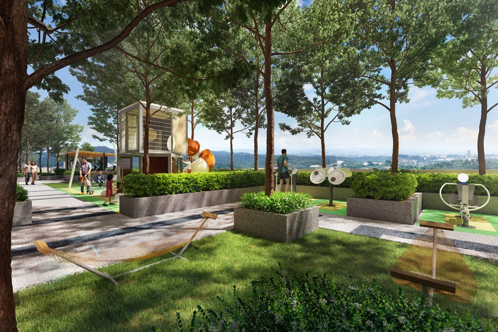 Level 7 swing park (Taman Buai) artist’s impression at D’Nuri Residences @ Kwasa Damansara (Residensi Seri Nuri) by EXSIM MX4 Sdn Bhd, Kwasa Damansara, Petaling, Shah Alam, Selangor