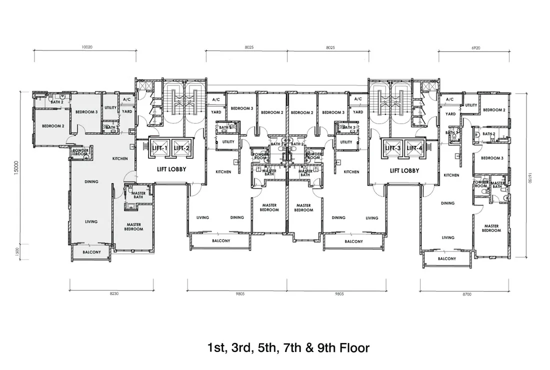 Block B CORNER SPECIAL UNIT and STANDARD UNIT plan sheet at Damansara Fifty6 by Damansara Fifty6 Sdn. Bhd., Bukit Damansara, Damansara Heights, Kuala Lumpur, Federal Territory of Kuala Lumpur - the developer's own printed caption; no built-up, no bedroom count and no price is published against this type by any source