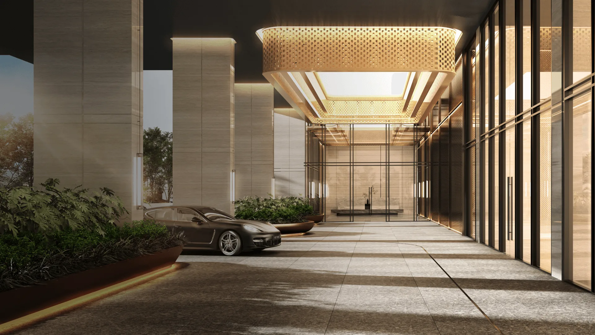 Artist impression of the entrance at Dawn KLCC, registered MENARA SENJA, by Dawn Land Sdn Bhd, Jalan Yap Kwan Seng, Kampung Baru, Kuala Lumpur, Federal Territory