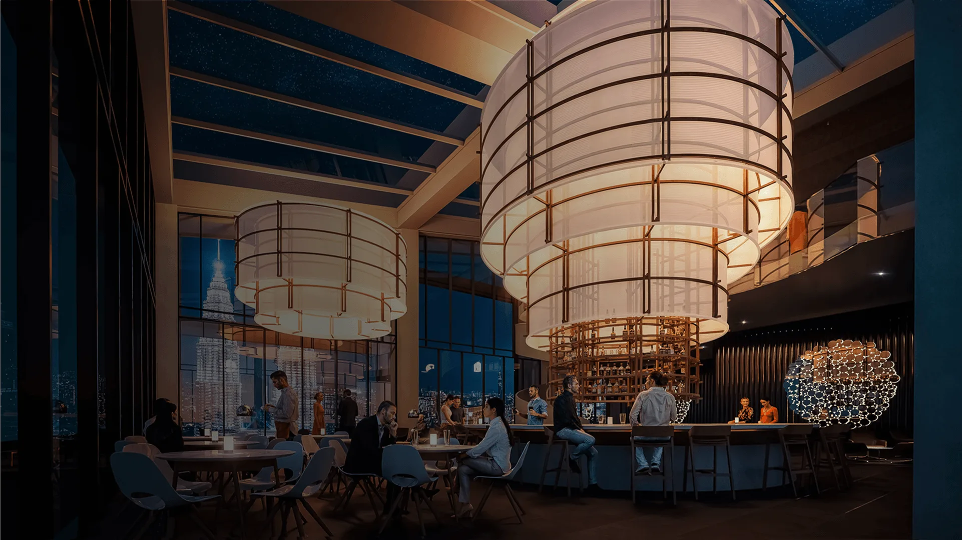Artist impression of the Skybar on Level 68 at Dawn KLCC, registered MENARA SENJA, by Dawn Land Sdn Bhd, Jalan Yap Kwan Seng, Kampung Baru, Kuala Lumpur, Federal Territory