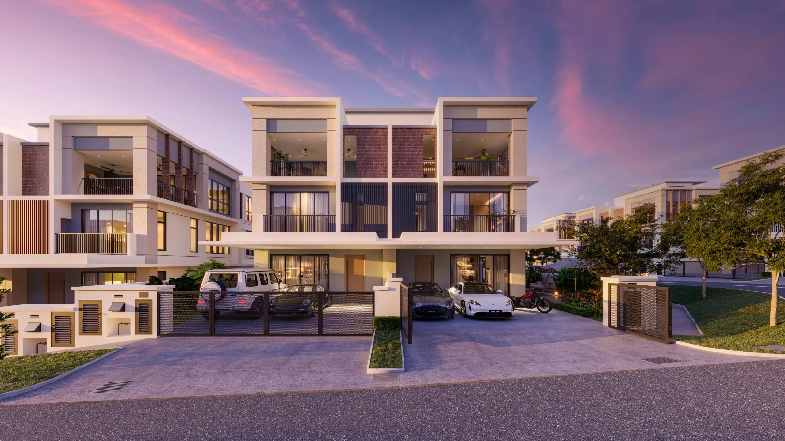Erica Residence, Bandar Bukit Puchong — front elevation of the three-storey semi-detached home (artist's impression)