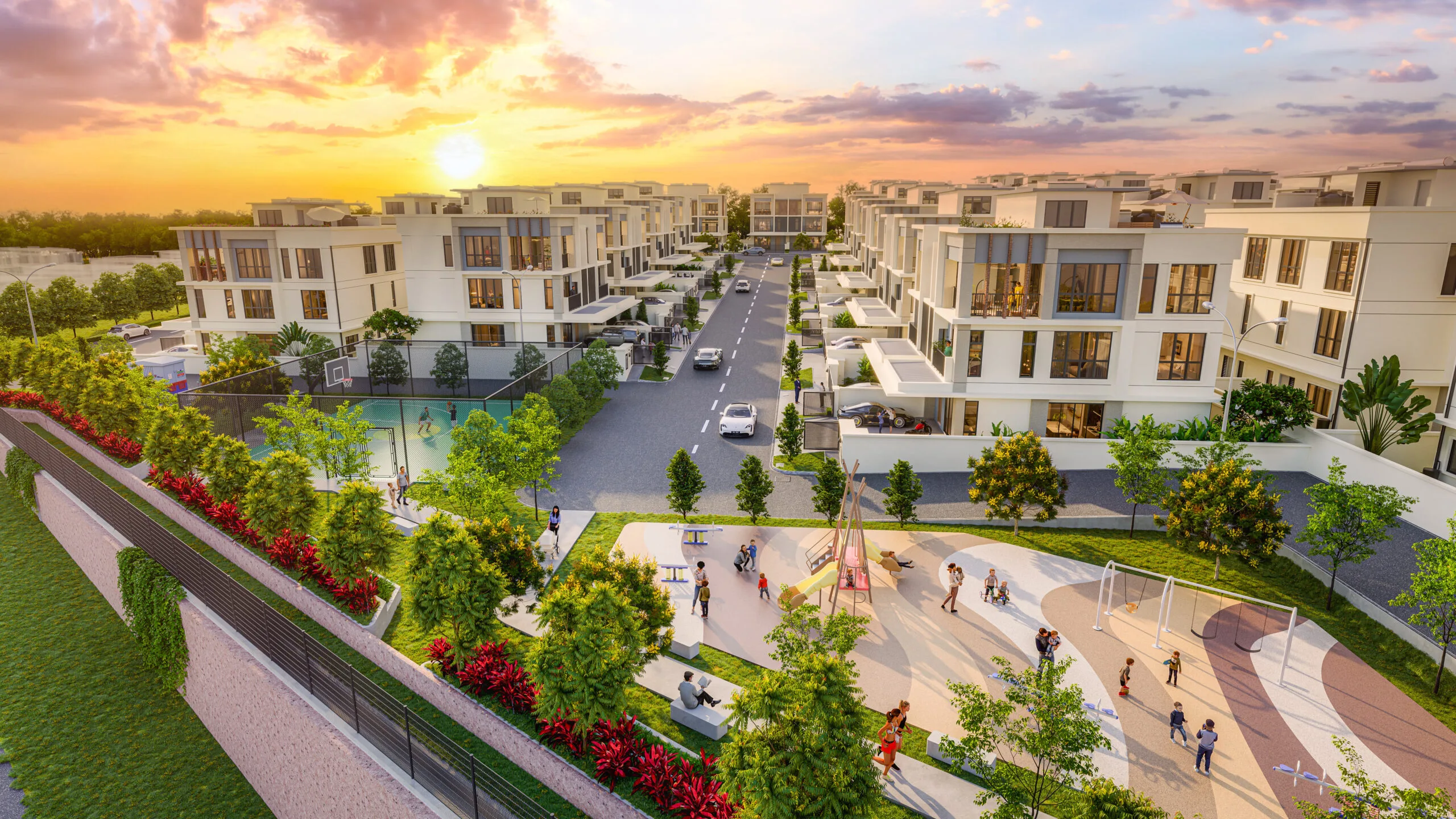 Erica Residence, Bandar Bukit Puchong — view across the landscaped park (artist's impression)