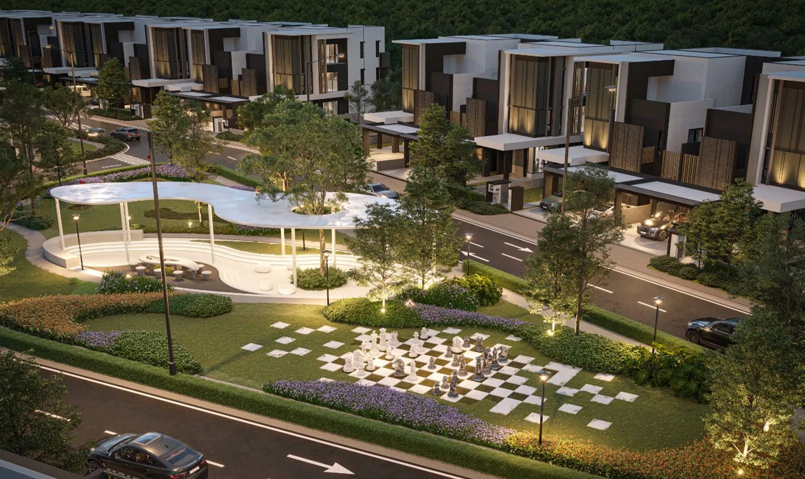 Project-attributed developer render for Heston Hills (Danau Sutera, 19124-15) whose subject is not established by any published caption or title, and which does not depict any of the township's thirteen completed phases at Heston Hills, registered Danau Sutera (KPKT project 19124-15), the currently-selling phase of Gamuda Gardens, Kuang / Rawang, Selangor by Bandar Serai Development Sdn. Bhd., Gamuda Gardens township, Daerah Gombak, Kuang, Selangor