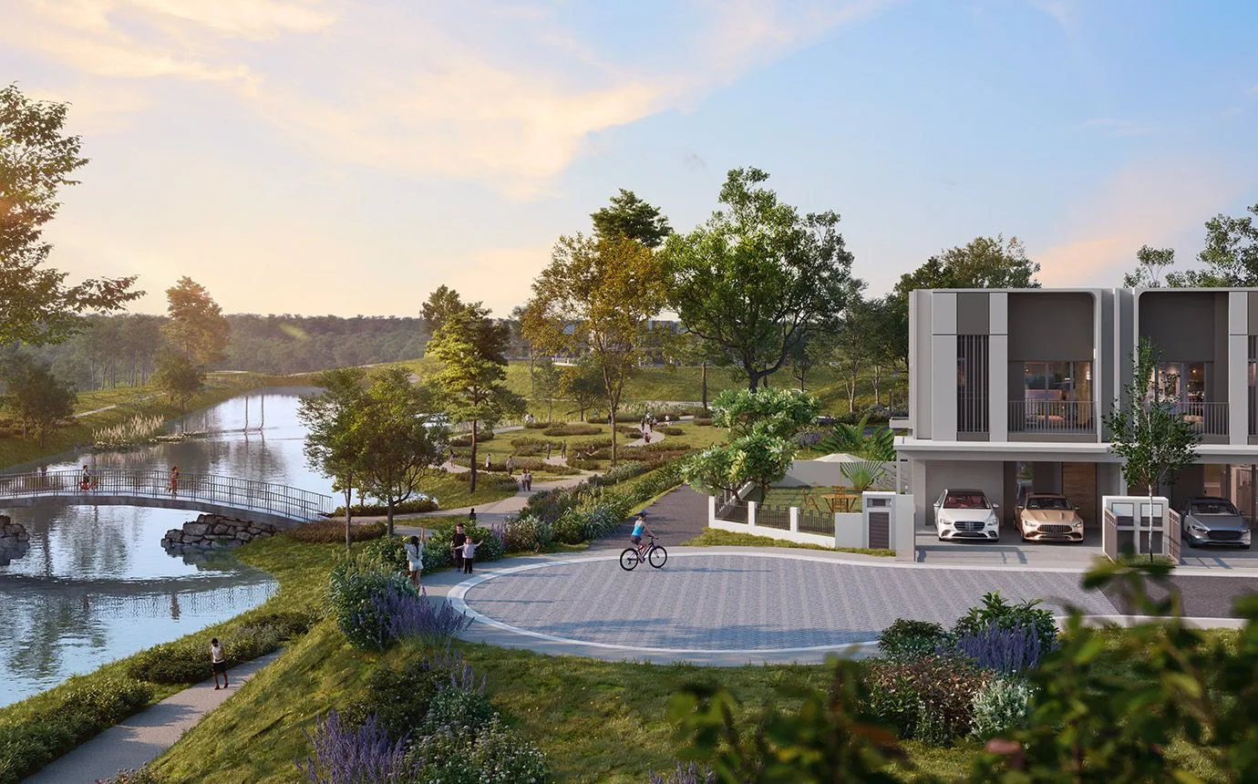 Project-attributed developer render for the Elgar phase, registered Damai, KPKT project 14542-7, from the older of the two filename generations in that gallery, subject not established at Gardens Park by Gamuda Land (Botanic) Sdn. Bhd., licensed developer of KPKT projects 14542-5, 14542-6 and 14542-7, Gardens Park, Daerah Gombak, Kuang, Selangor