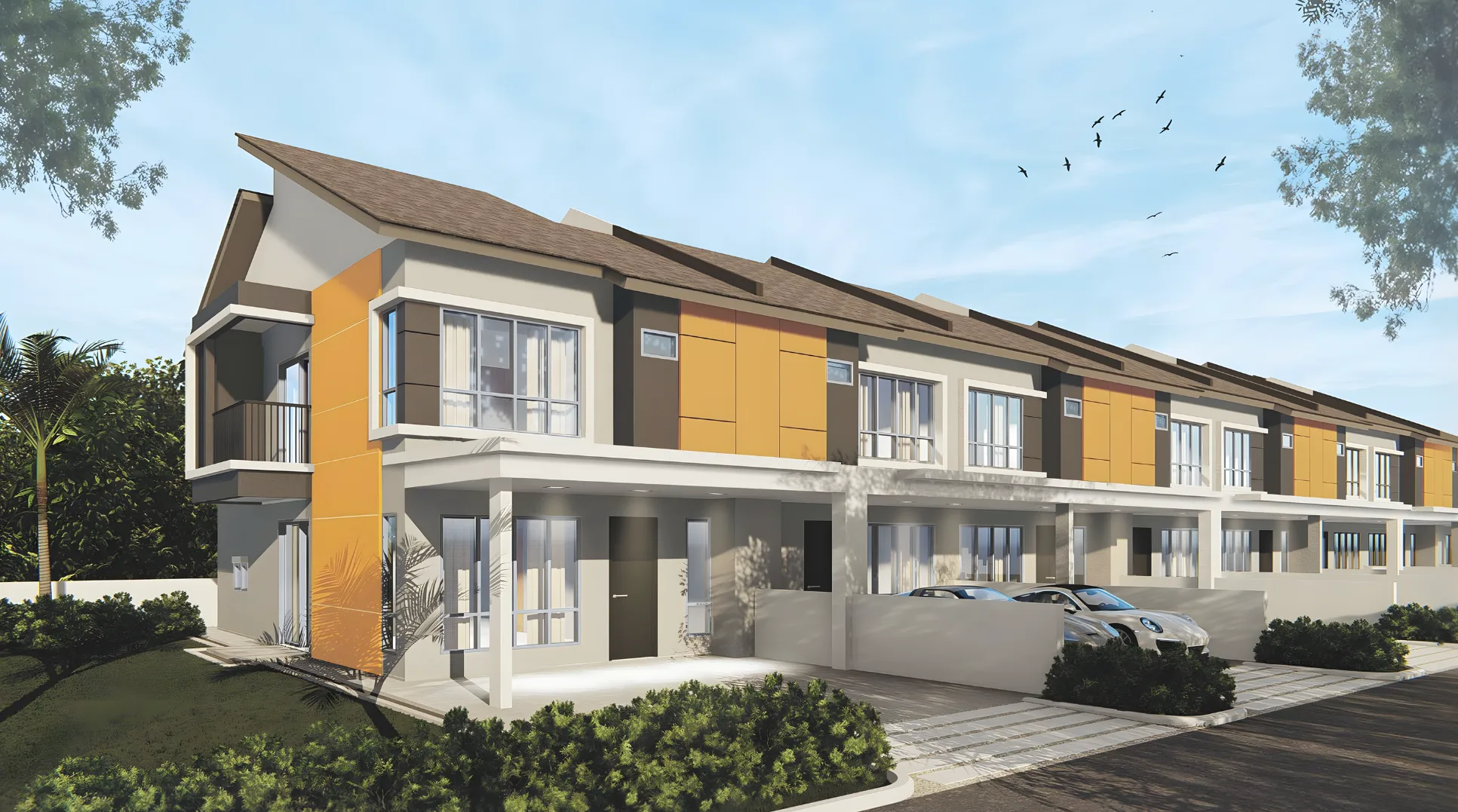 Ixora Garden, Sari Alamanda 4 Phase 2, Rawang — artist's impression of the double-storey terraced homes (developer's render, April 2026)