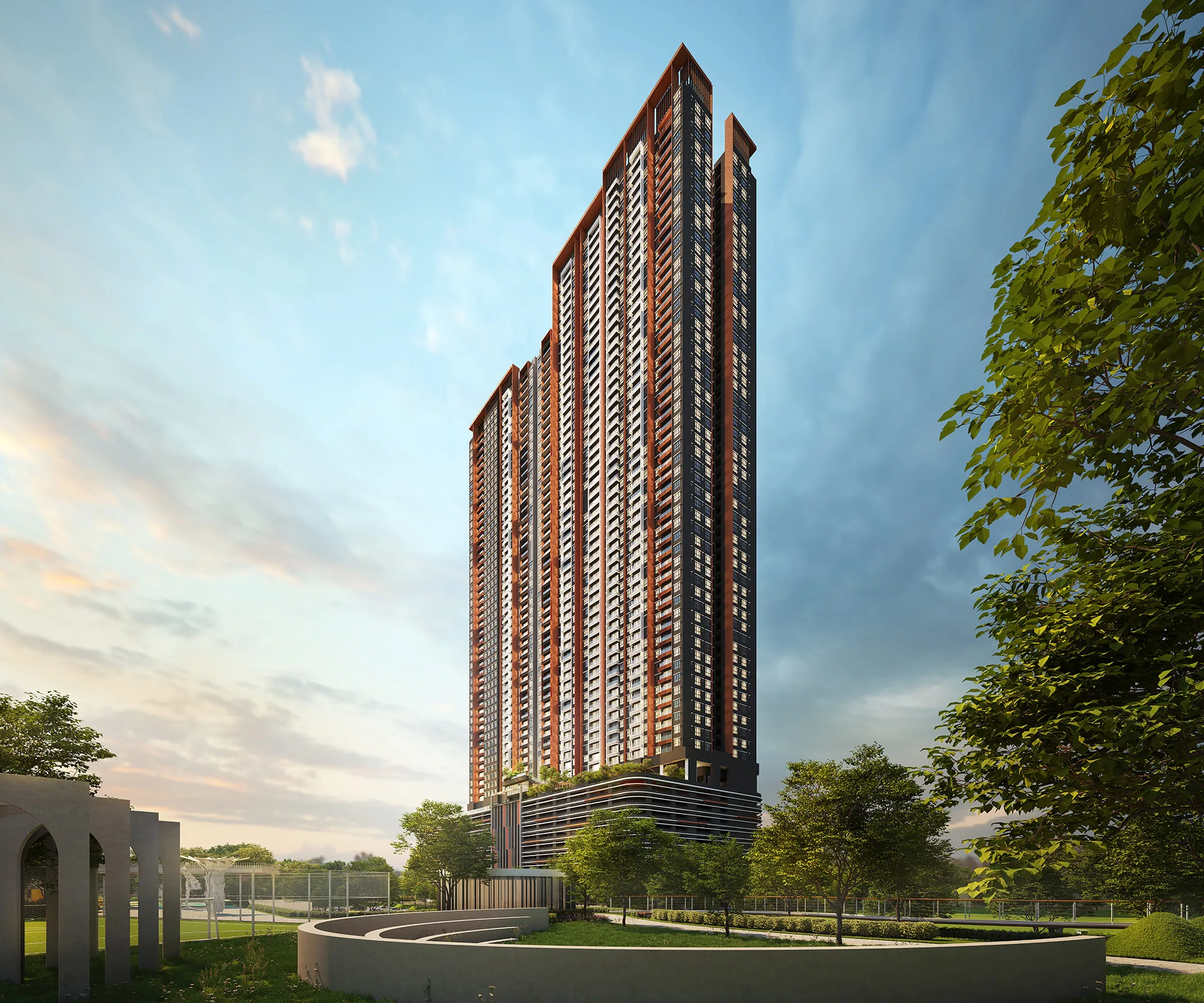 Tower facade artist’s impression at Laverra @ Bandar Sri Damansara by Sri Damansara Sdn Bhd (110516-H), a subsidiary of Land & General Berhad, Bandar Sri Damansara, Petaling, Petaling Jaya, Selangor