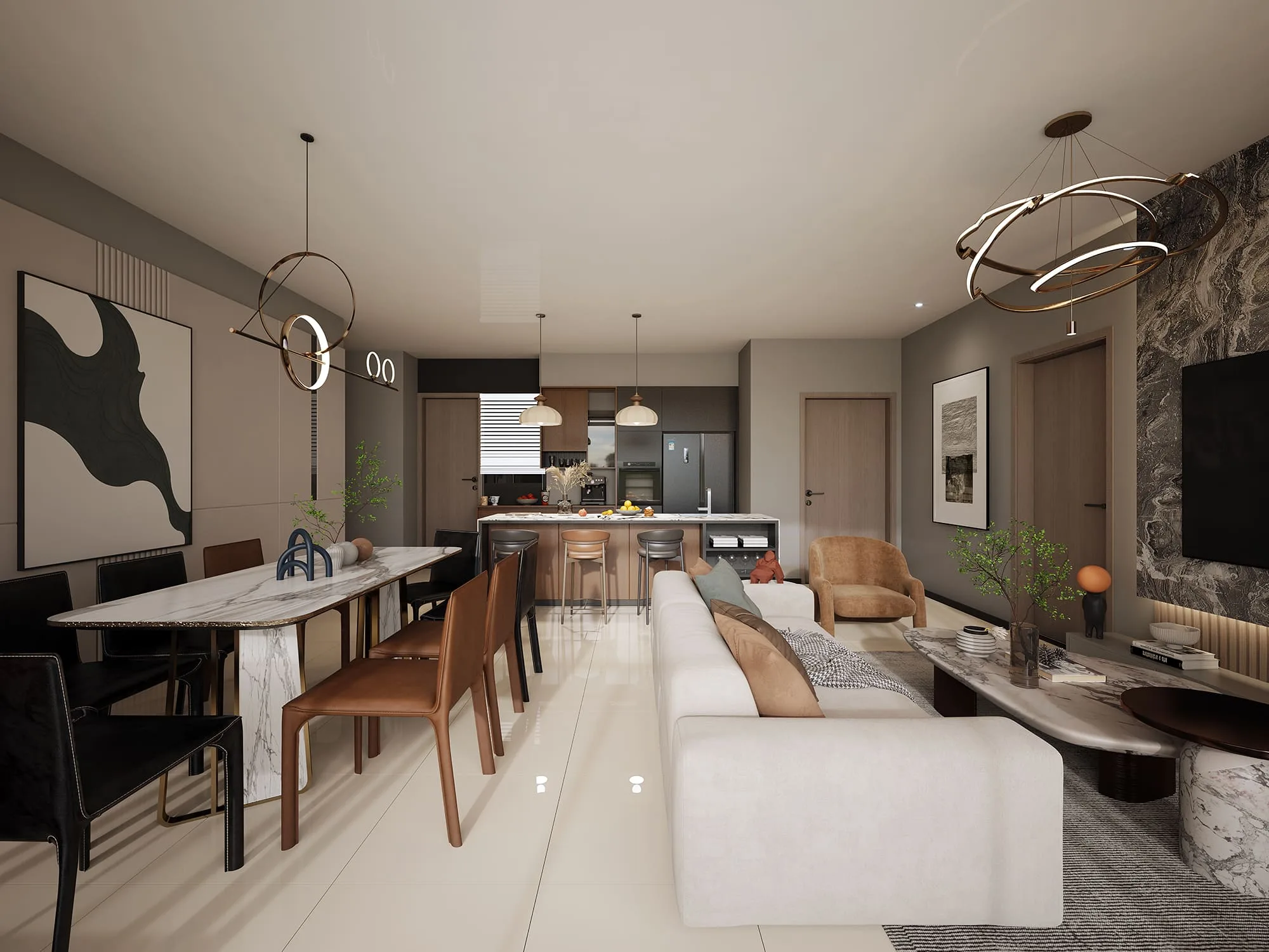 Living room interior artist’s impression at Laverra @ Bandar Sri Damansara by Sri Damansara Sdn Bhd (110516-H), a subsidiary of Land & General Berhad, Bandar Sri Damansara, Petaling, Petaling Jaya, Selangor