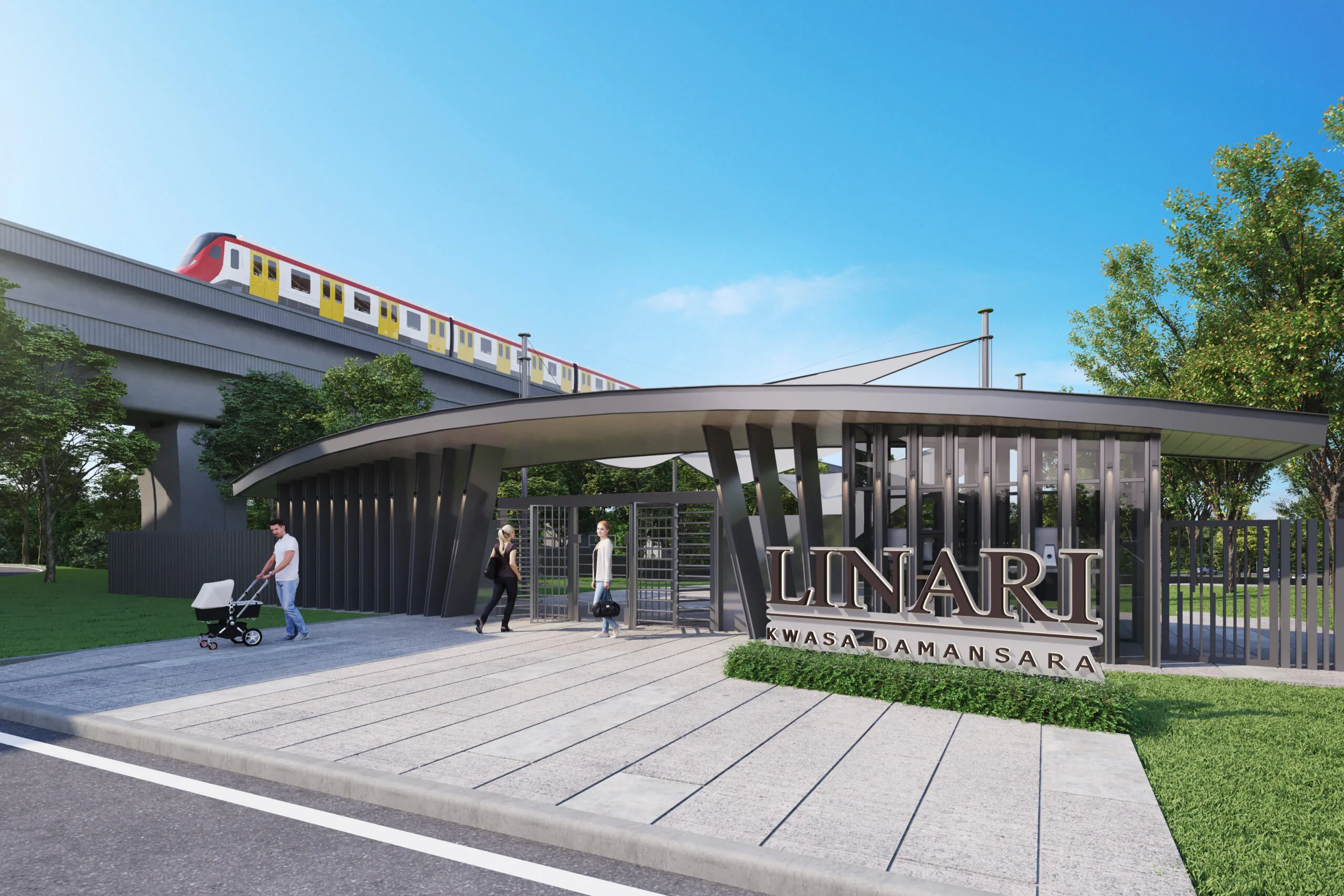 Private pedestrian gateway to Kwasa Damansara MRT station at Linari @ Kwasa Damansara by Linari Damansara Sdn Bhd, Kwasa Damansara township, Petaling district, Shah Alam, Selangor