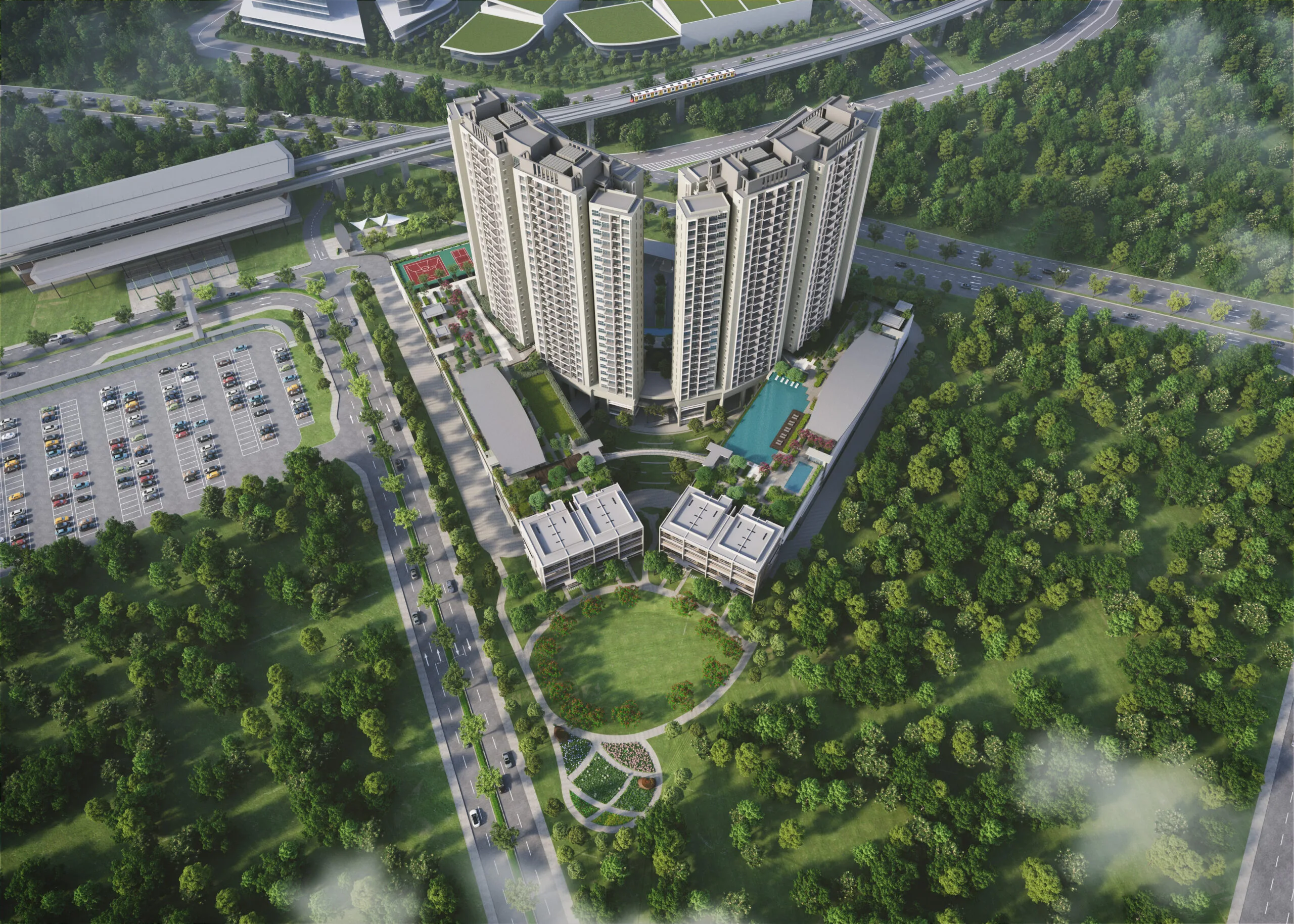 Aerial view at Linari @ Kwasa Damansara by Linari Damansara Sdn Bhd, Kwasa Damansara township, Petaling district, Shah Alam, Selangor