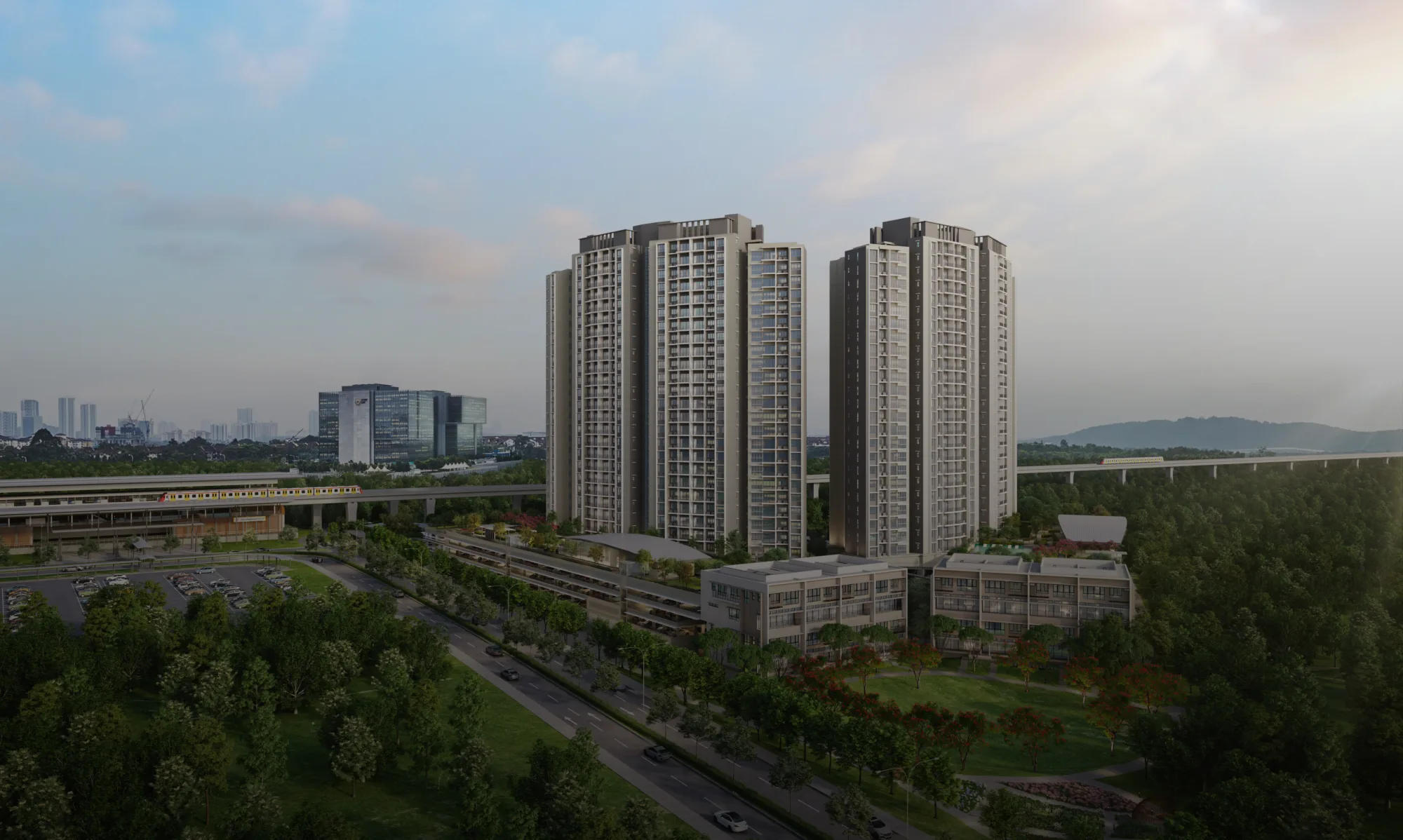 Isometric view of the development at Linari @ Kwasa Damansara by Linari Damansara Sdn Bhd, Kwasa Damansara township, Petaling district, Shah Alam, Selangor