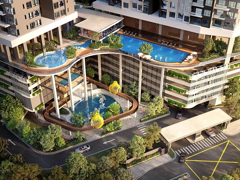 Canopy waterfall artist’s impression at Livista @ Bandar Sri Damansara by Sri Damansara Sdn Bhd (110516-H), Bandar Sri Damansara, Petaling, Petaling Jaya, Selangor