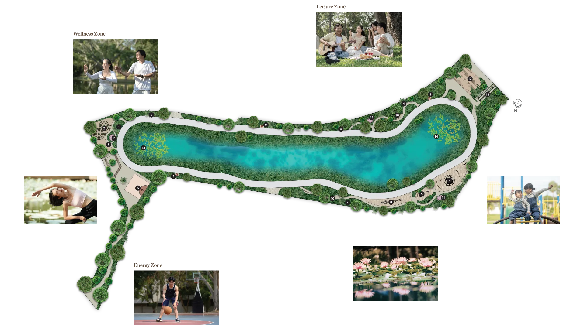 Central Lake Park plan, caption-published by the developer as central lake map at Myra Tenuman by Total Majority Sdn Bhd, TTDI Alam Impian, Seksyen 35, Shah Alam, Selangor