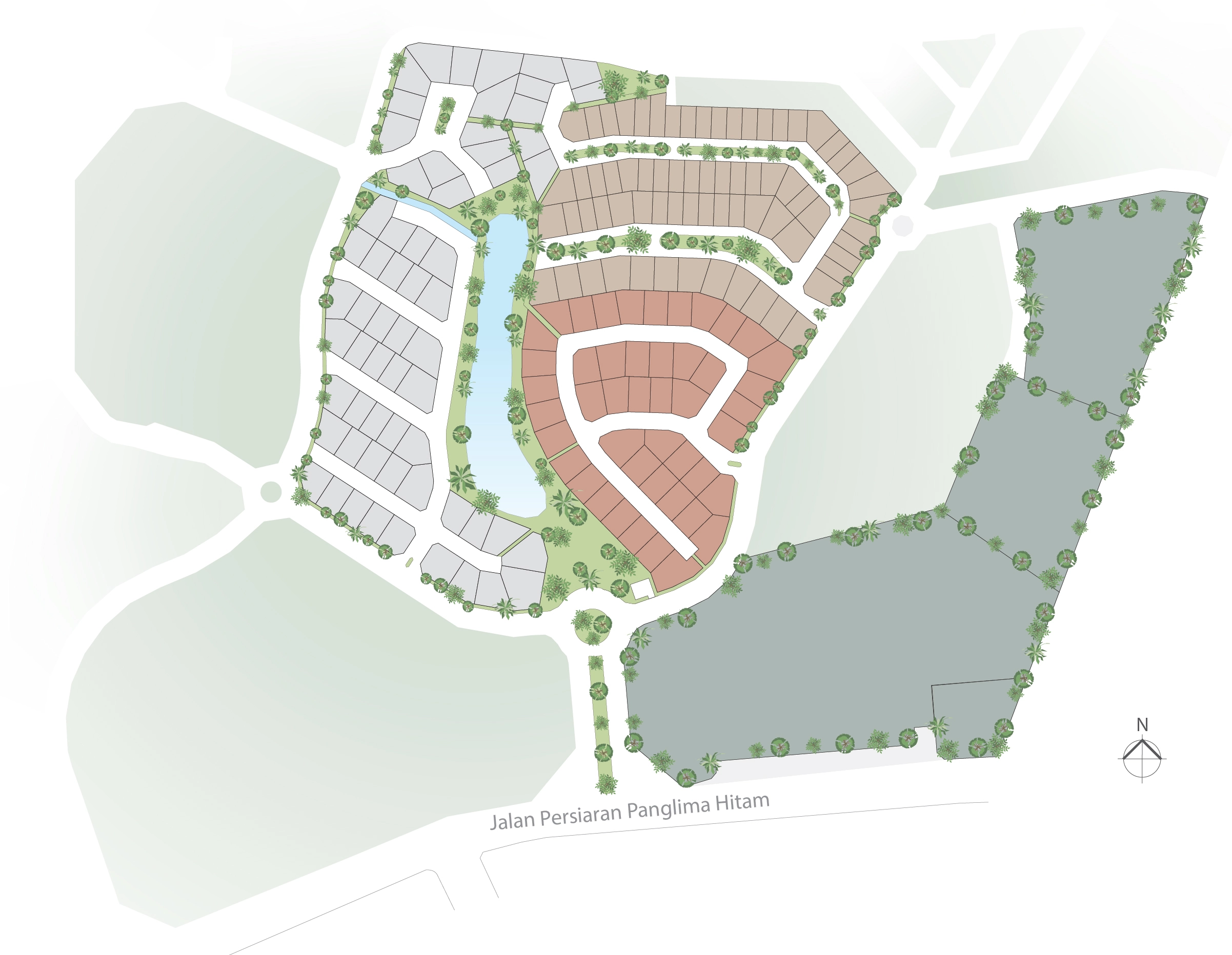 Masterplan carrying the Halaman 1, Halaman 2 and Halaman 3,4 legend, caption-published by the developer as masterplan map at Myra Tenuman by Total Majority Sdn Bhd, TTDI Alam Impian, Seksyen 35, Shah Alam, Selangor