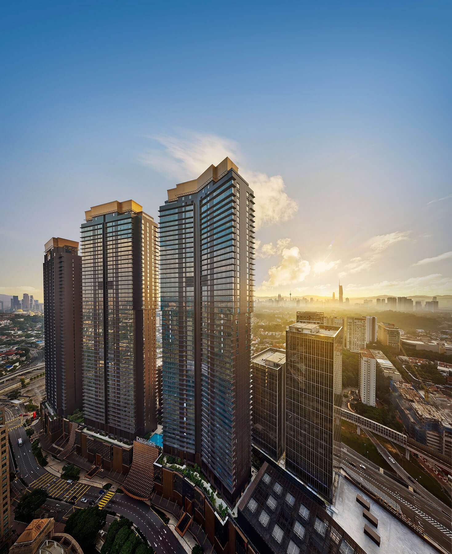 Completed Phase 1 residential and office towers at Pavilion Damansara Heights by Impian Ekspresi Sdn Bhd, Pusat Bandar Damansara, Damansara Heights, Kuala Lumpur, Federal Territory of Kuala Lumpur
