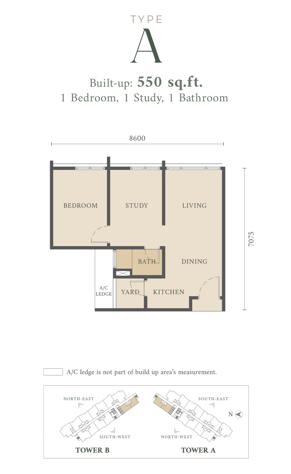 SCP Westfield Residences, USJ 1 Subang Jaya — Type A layout plan