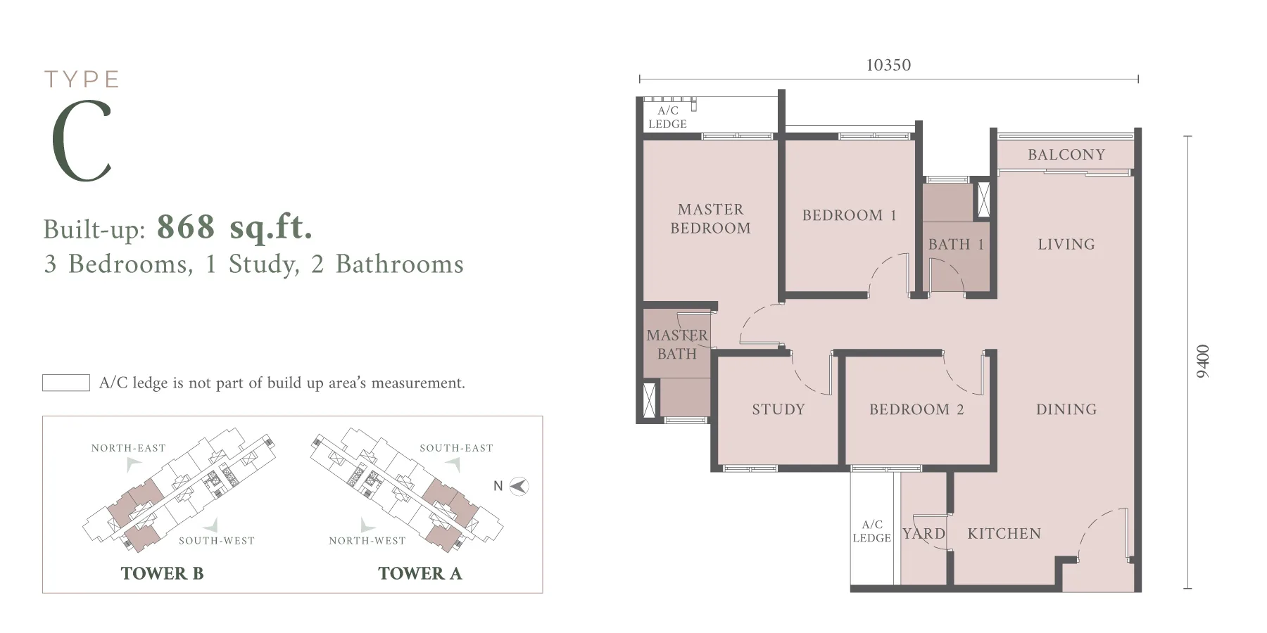 SCP Westfield Residences, USJ 1 Subang Jaya — Type C layout plan