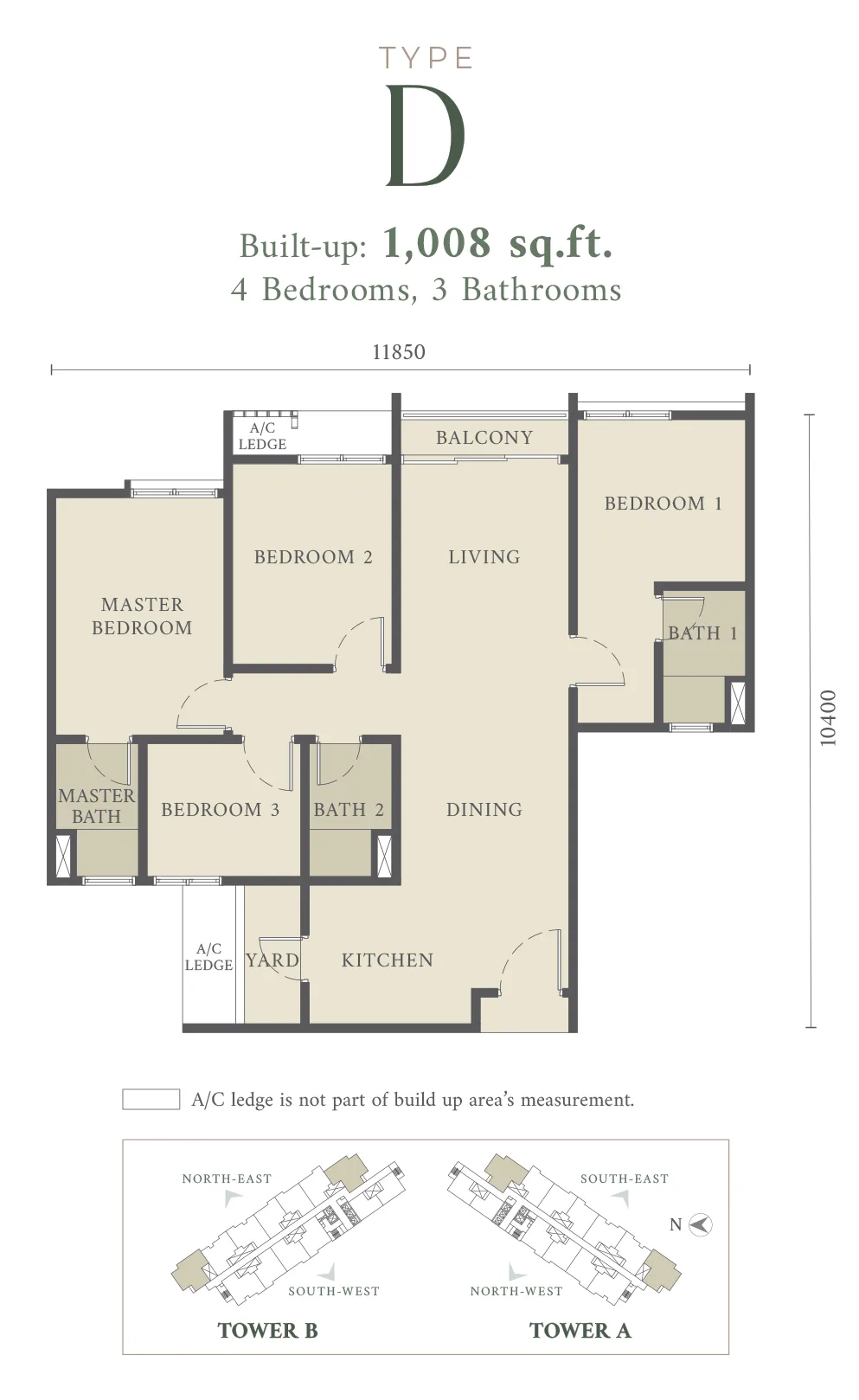SCP Westfield Residences, USJ 1 Subang Jaya — Type D layout plan