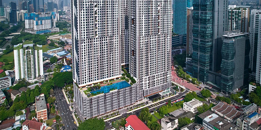 SENTRAL SUITES @ KL SENTRAL, Jalan Rozario / Jalan Chan Ah Tong, off Jalan Tun Sambanthan, Brickfields, 50470 Kuala Lumpur, Daerah Kuala Lumpur, WP KUALA LUMPUR — a COMPLETED Apartmen Servis under Jadual H: 1,434 units in three towers, CCC 15 March 2023 — and registered as Suite Sentral, the marketing name with its two words REVERSED, under register code 14606-1