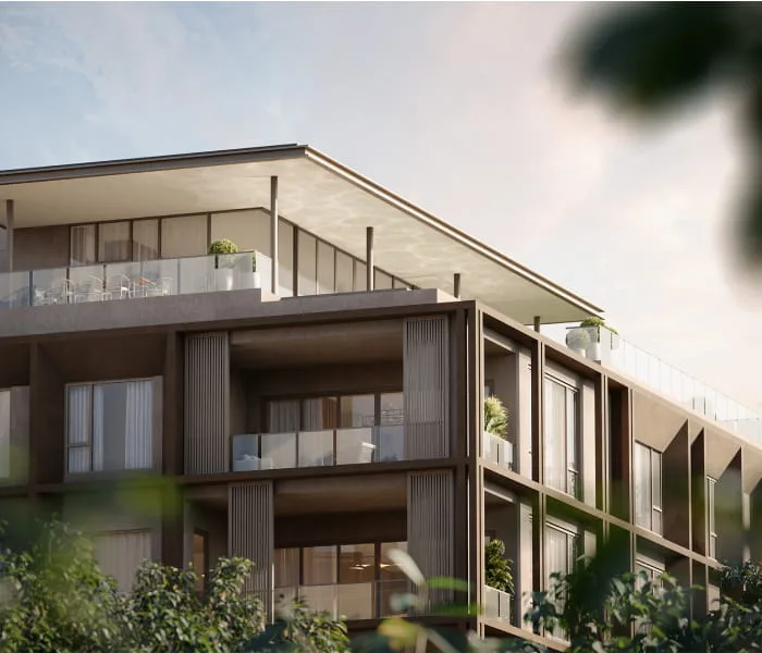 Low-rise residential building exterior, artist’s impression at EDEN Taman Duta (registered RESIDENSI EDEN) by BRDB Developments Sdn Bhd, Jalan Gallagher, Taman Duta / Bukit Tunku, Daerah Kuala Lumpur, Kuala Lumpur, Wilayah Persekutuan
