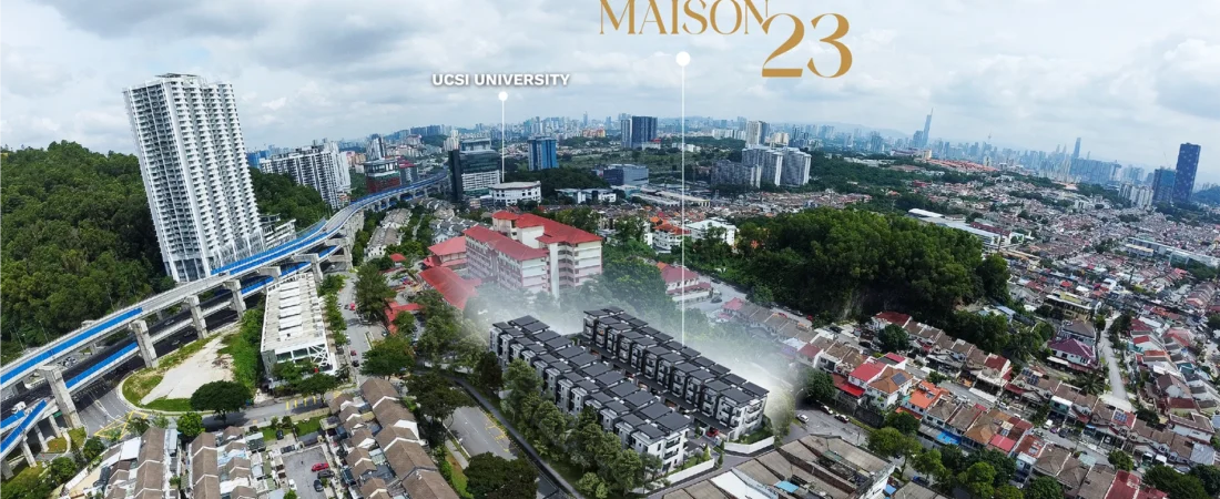 THE MAISON 23 @ Cheras, Kuala Lumpur (DBKL, WP Kuala Lumpur) — 23 THREE-STOREY TERRACED HOUSES, filed Rumah Teres 3 Tingkat, Taman Bukit Mandarina, Cheras (Maison 23), KPKT 30937-1: all 23 on Jadual G with individual title — register status Lewat at 69.13% with NO approved extension, so vacant possession stands at 11 March 2027