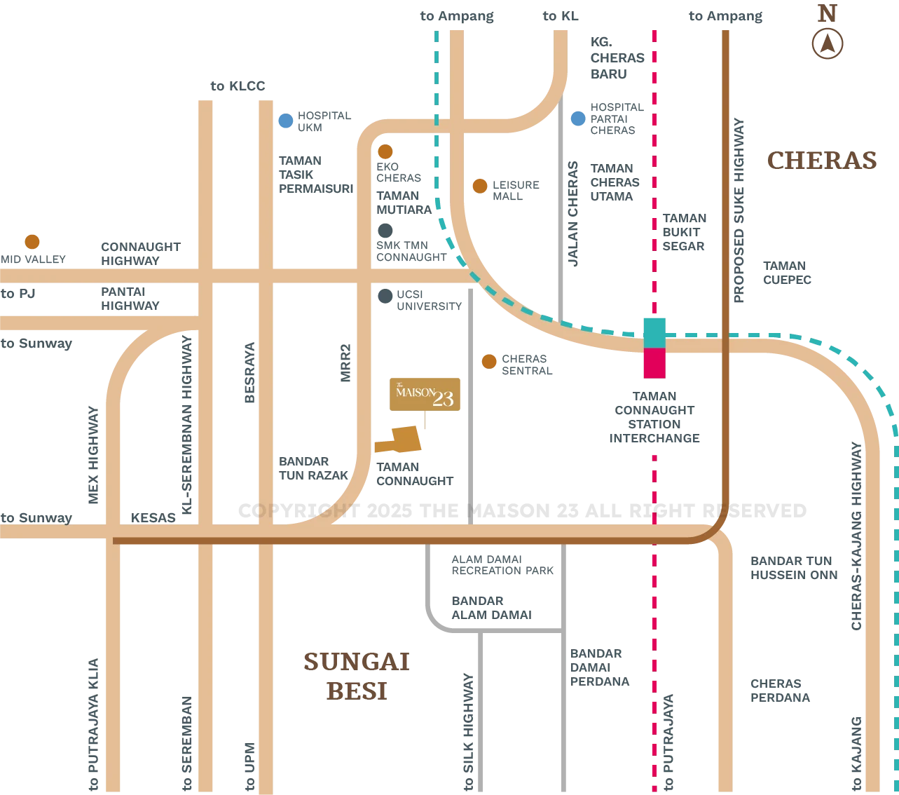 The developer own location map at The Maison 23 by PV M6 Sdn. Bhd., Taman Bukit Mandarina, Cheras, Kuala Lumpur, Wilayah Persekutuan Kuala Lumpur