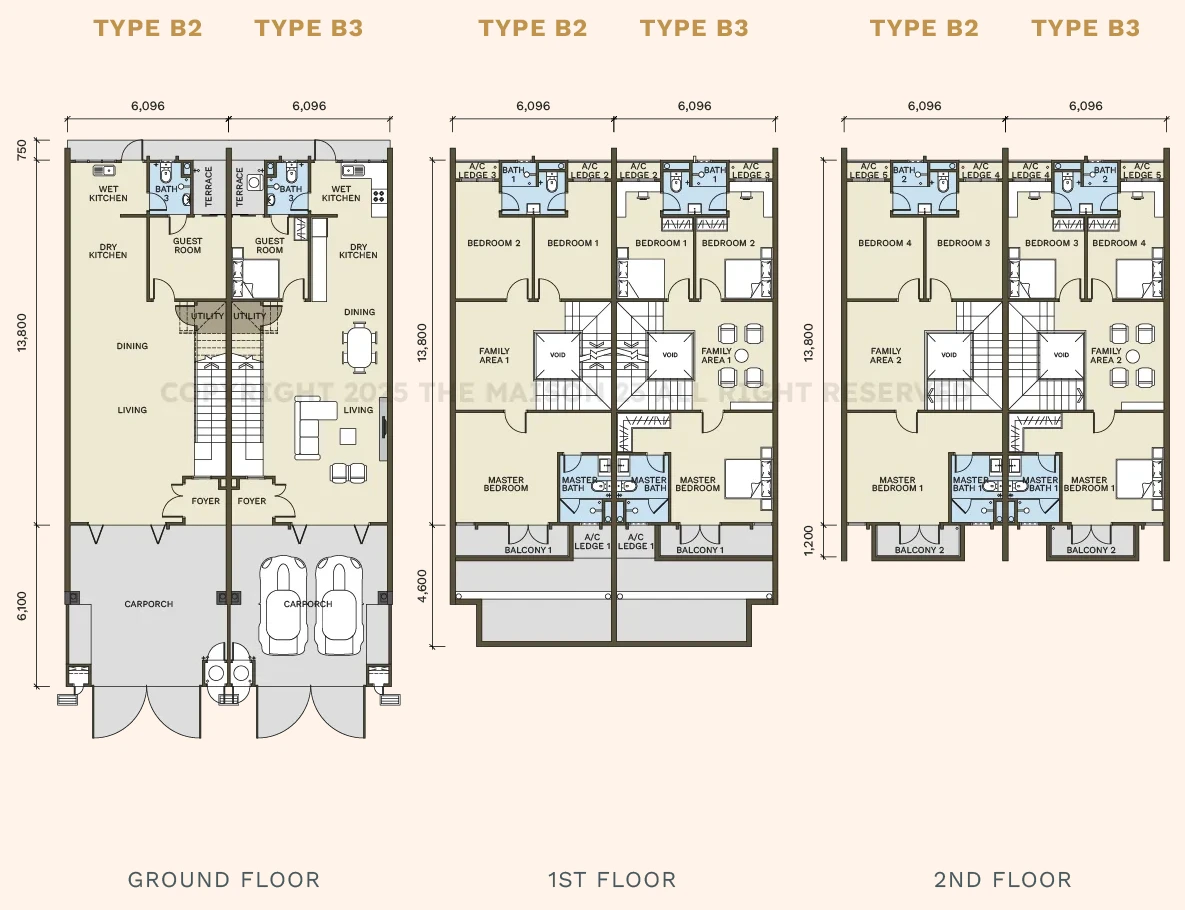 Type B2 and B3 plan at The Maison 23 by PV M6 Sdn. Bhd., Taman Bukit Mandarina, Cheras, Kuala Lumpur, Wilayah Persekutuan Kuala Lumpur
