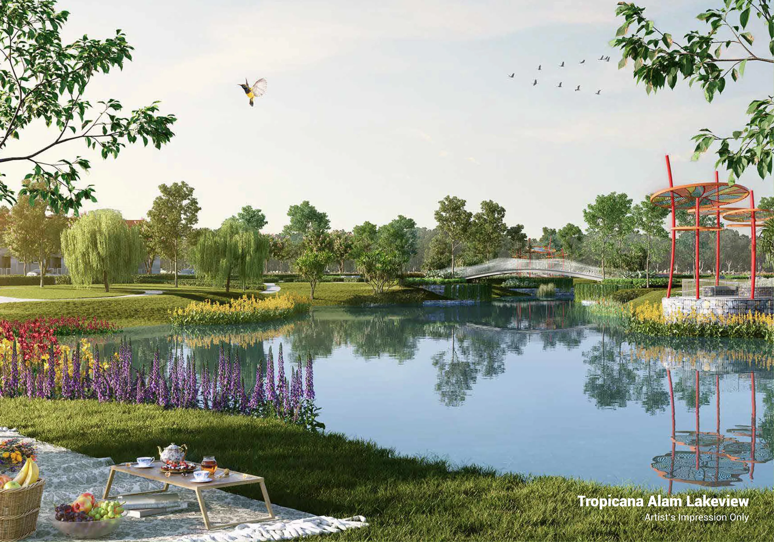 Lake view, Tropicana Alam, Puncak Alam, Selangor. The developer states the lake is 5 acres and is a township feature. Artist's impression only.