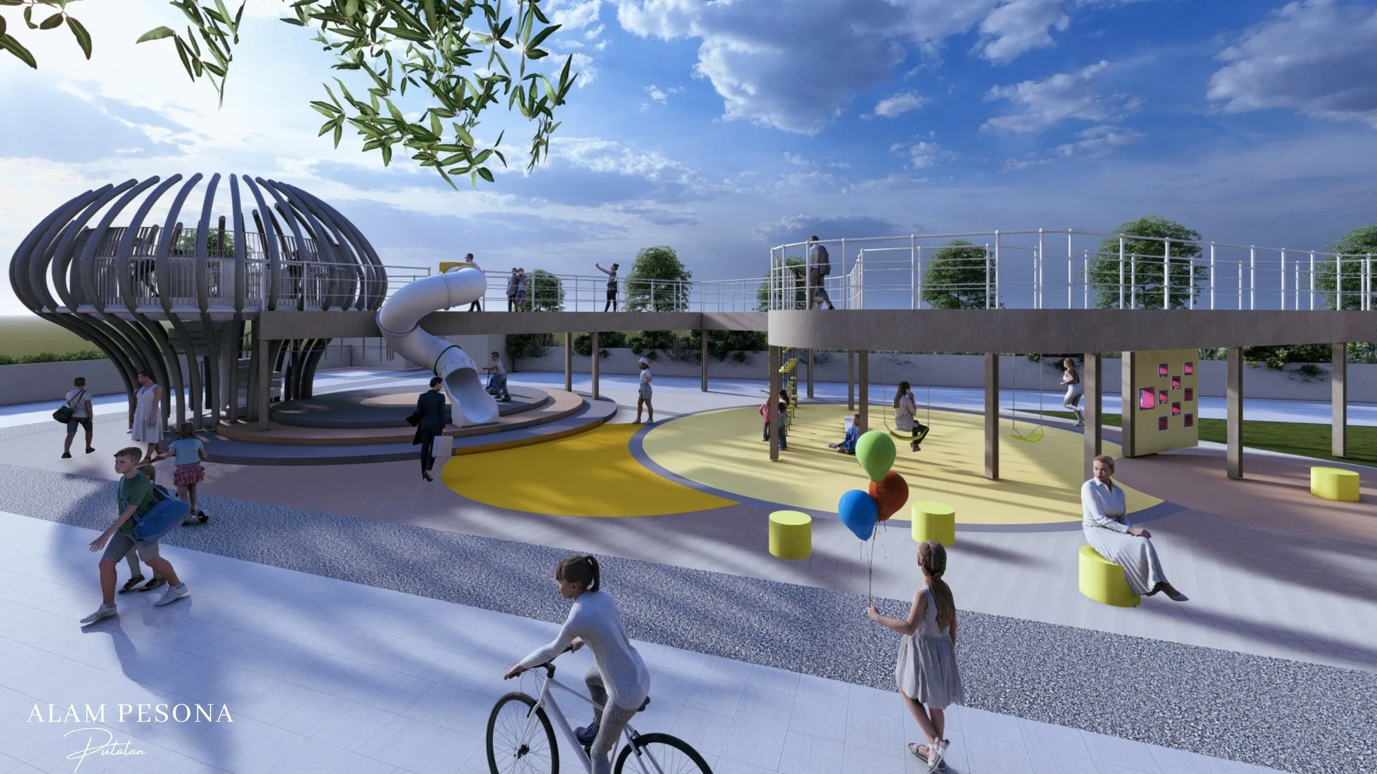 Artist’s impression: the eco deck playground, from the developer’s brochure at Alam Pesona Phase 2 (Sapphire), Putatan, Sabah