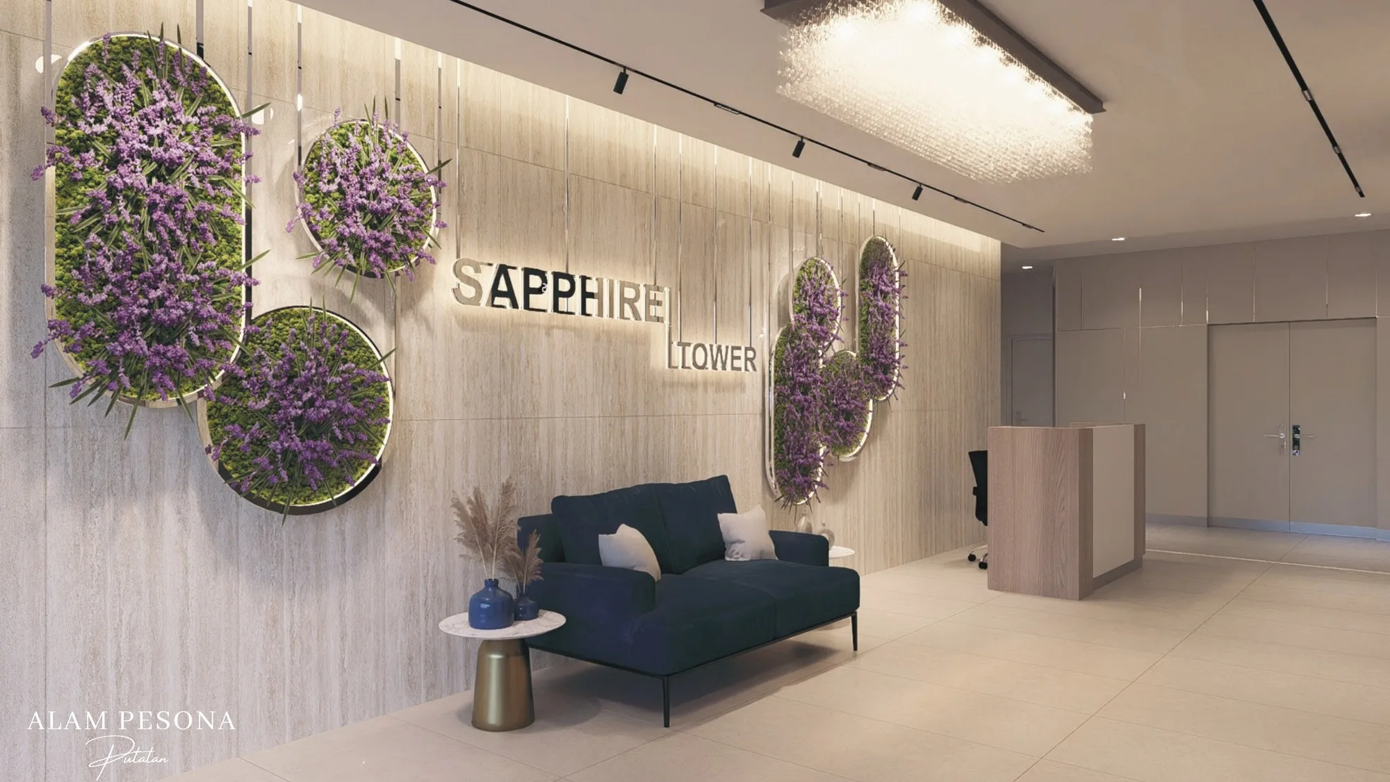 Artist’s impression: the Sapphire Tower lobby, from the developer’s brochure at Alam Pesona Phase 2 (Sapphire), Putatan, Sabah