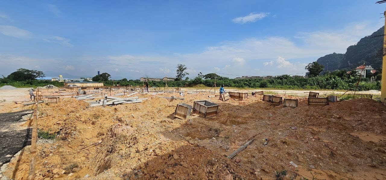 Foundation works on the main Ampang Cove site in July 2026, Ampang, Ipoh, Perak