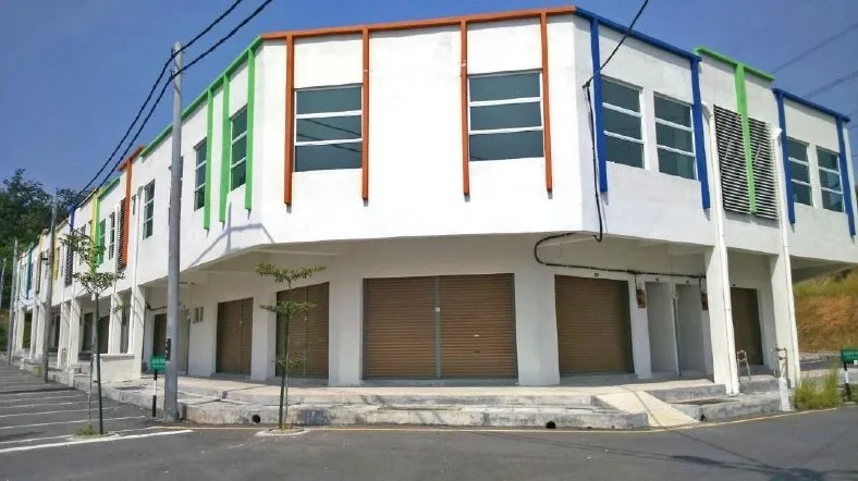Completed double-storey corner shop office at Batu Gajah Sentral (Taman Batu Gajah Transit), Batu Gajah, Kinta, Perak