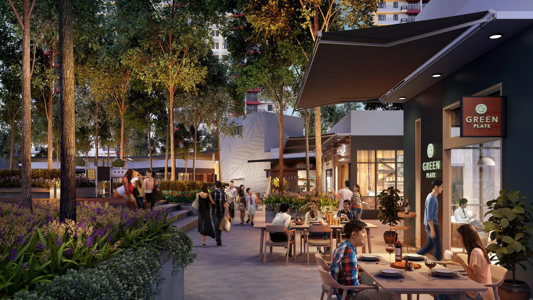 Artist’s impression of the Curve 25 retail street, from the developer’s brochure at Bukit Bantayan Residences, Inanam, Kota Kinabalu, Sabah