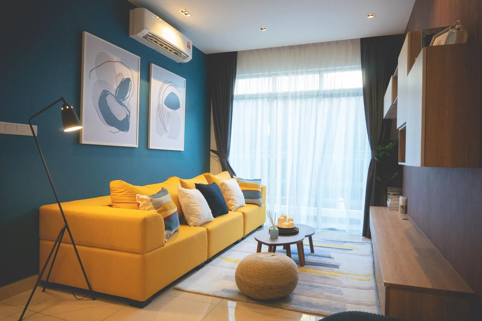 Living room of the Type C show unit, from the developer’s brochure at Bukit Bantayan Residences, Inanam, Kota Kinabalu, Sabah